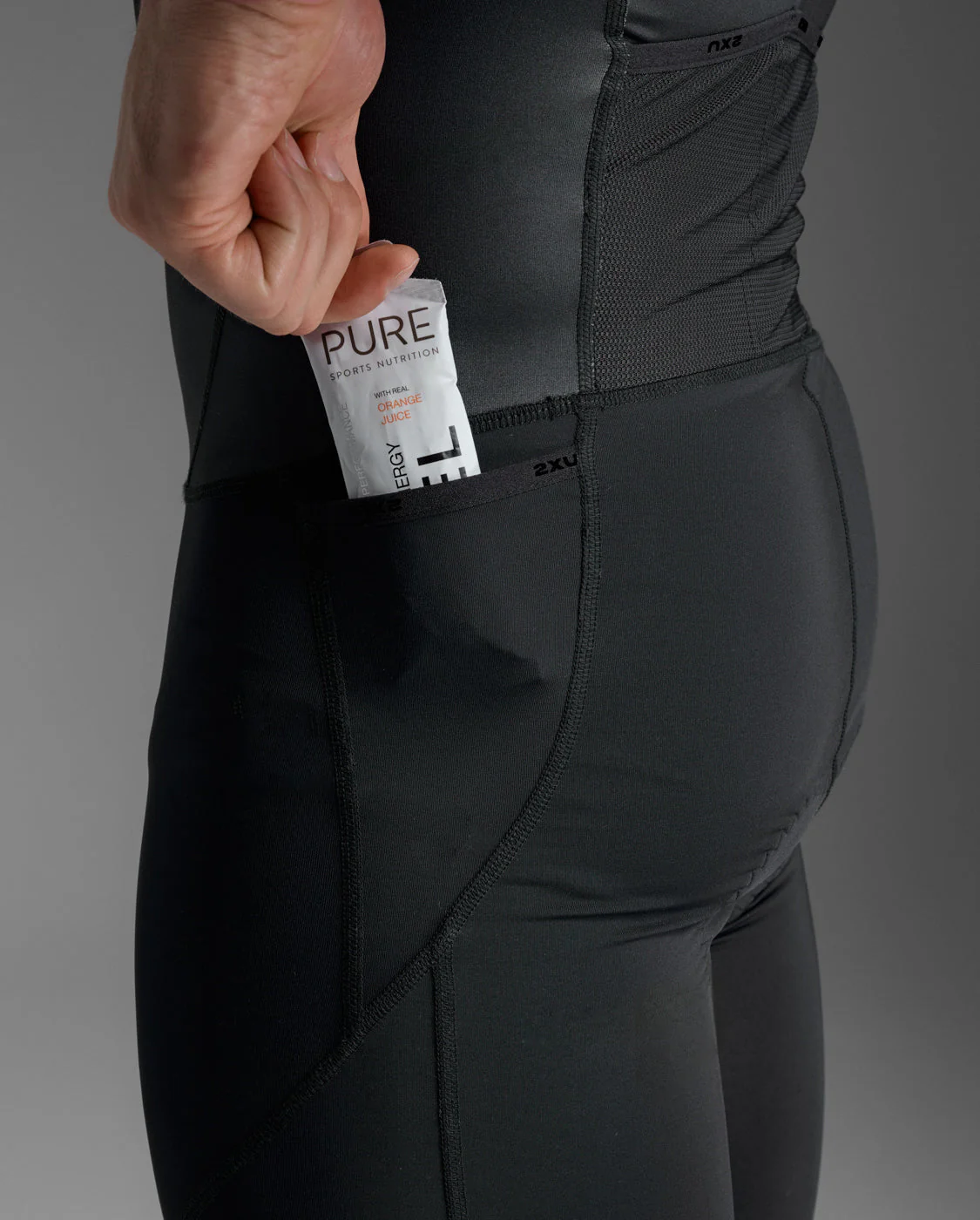 2XU Core Sleeved Trisuit (Mens) Black/White - Image 3