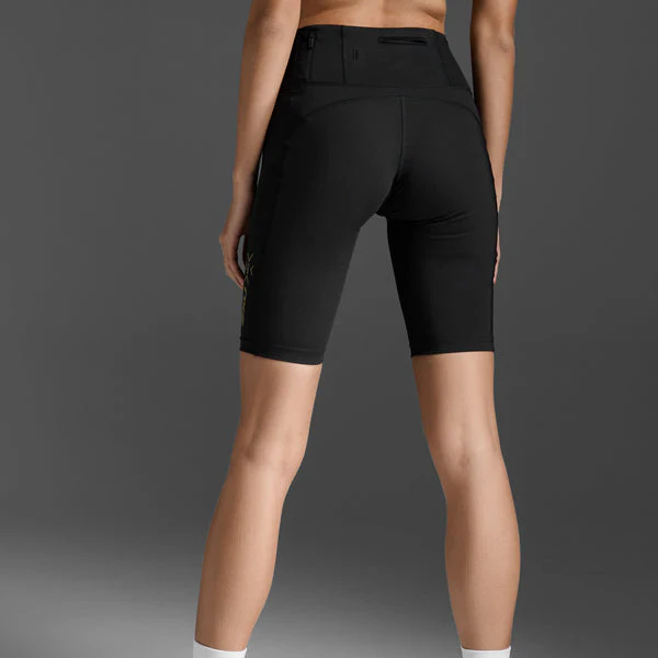 2XU Light Speed Mid-Rise Compression Shorts Womens Black/Gold - Image 3