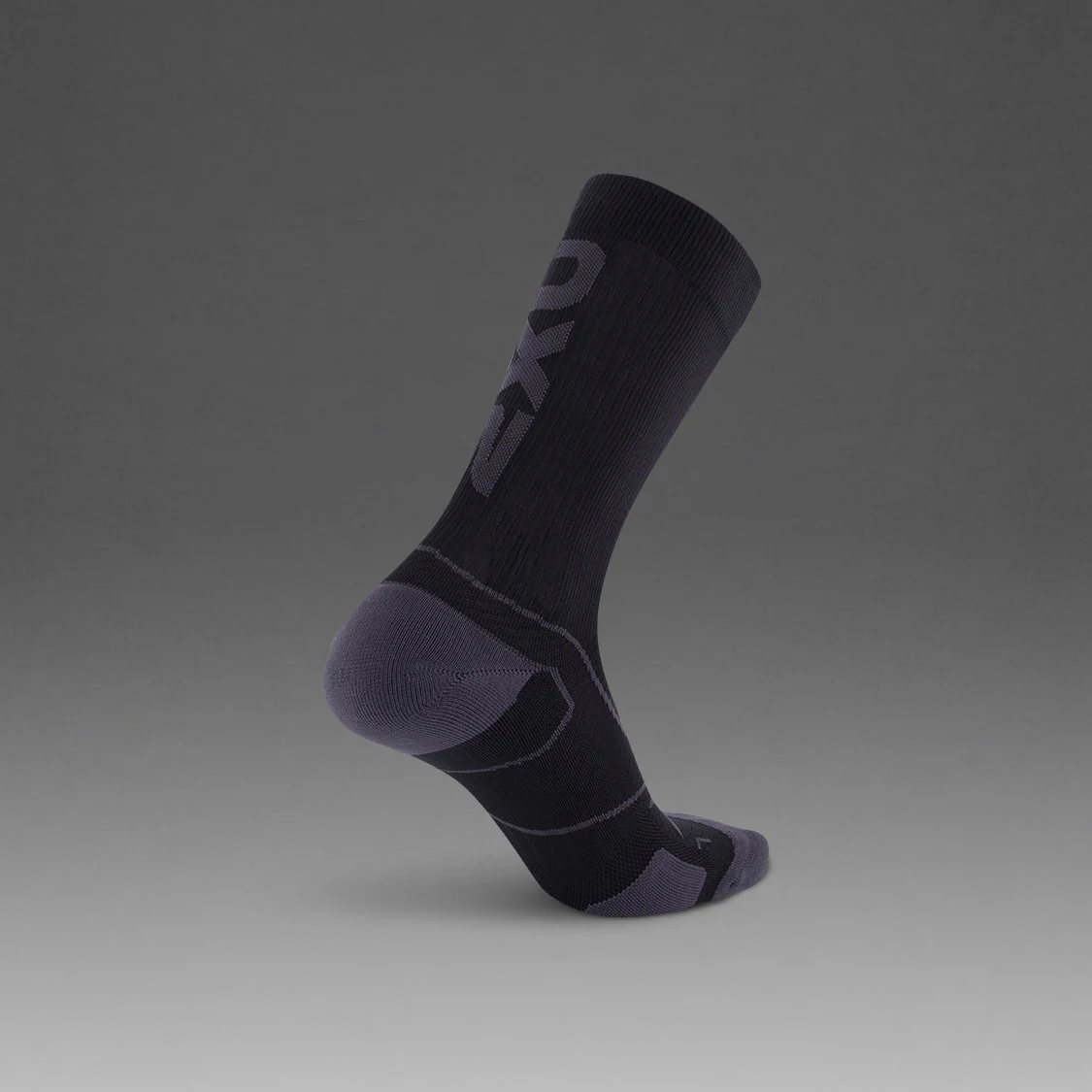 2XU Vectr Cushion Crew Black/Titanium Sock - Image 2