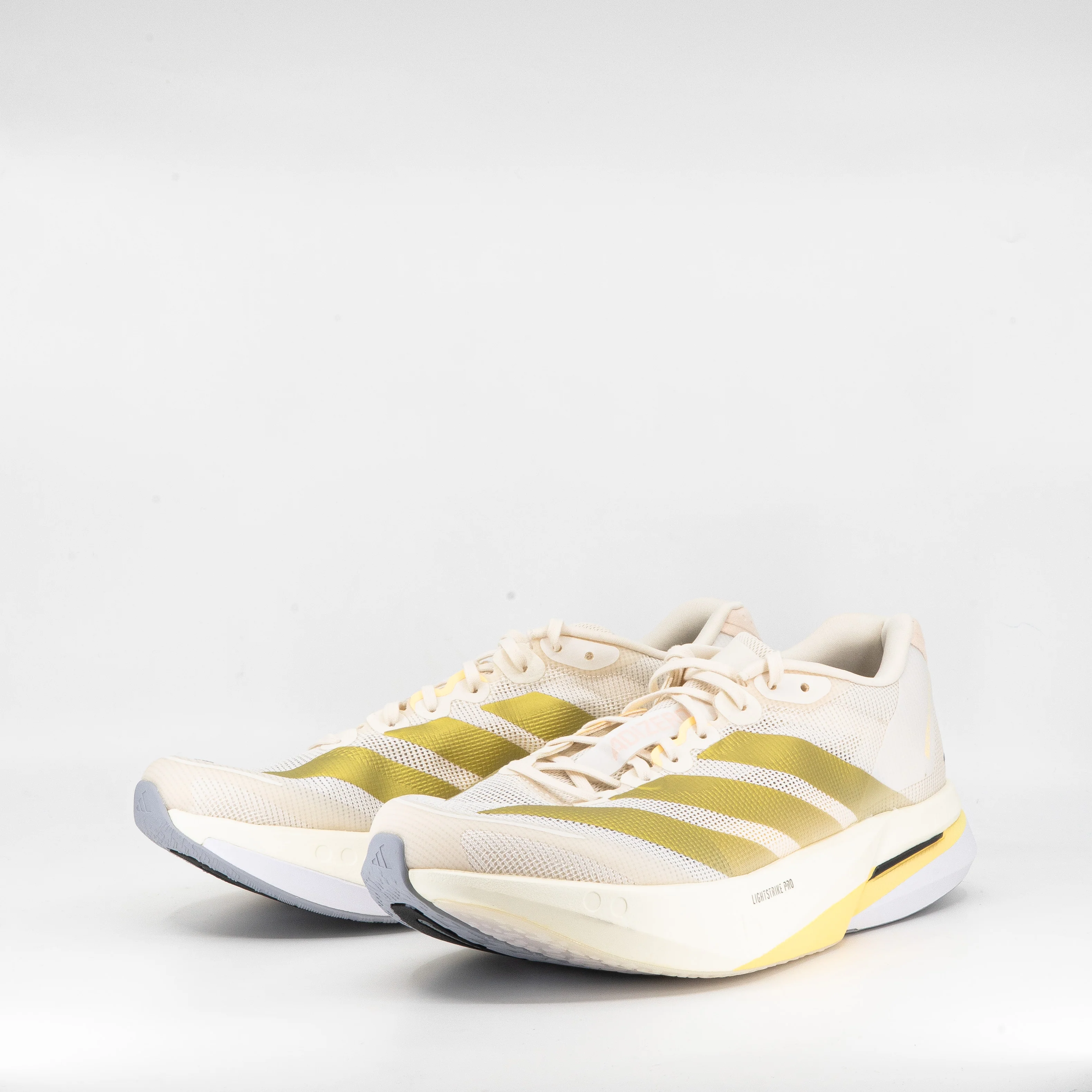 Adidas Adizero Boston 13 (D Standard) Mens Chalk White/Gold Metallic/ Halo Silver