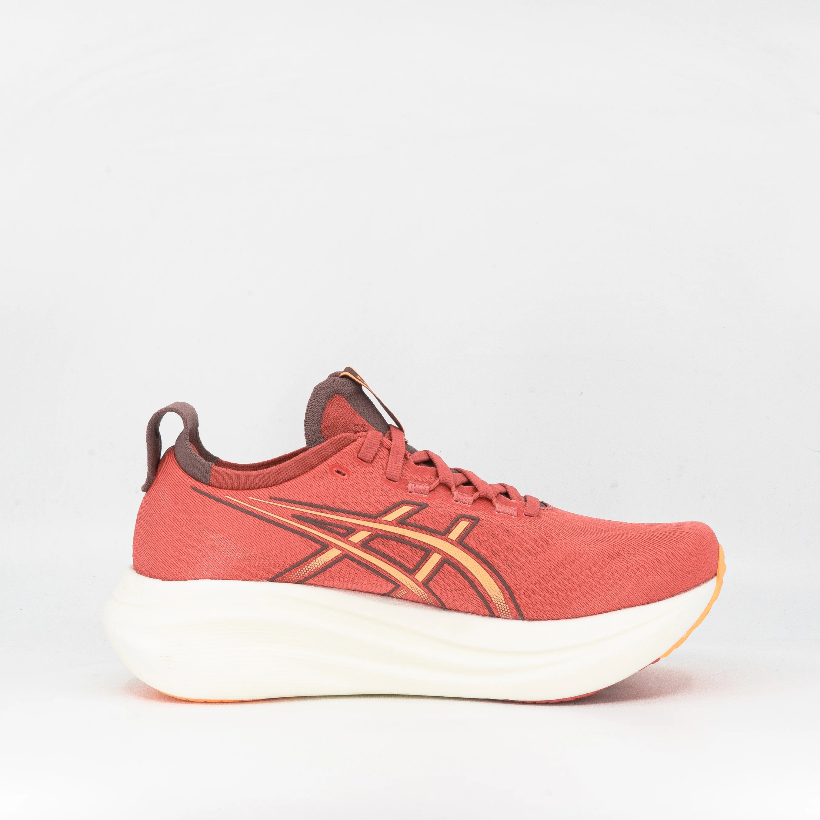 Asics Gel-Nimbus 27 (D Wide) Womens Dark Pink Clay/Orange Glow - Image 3