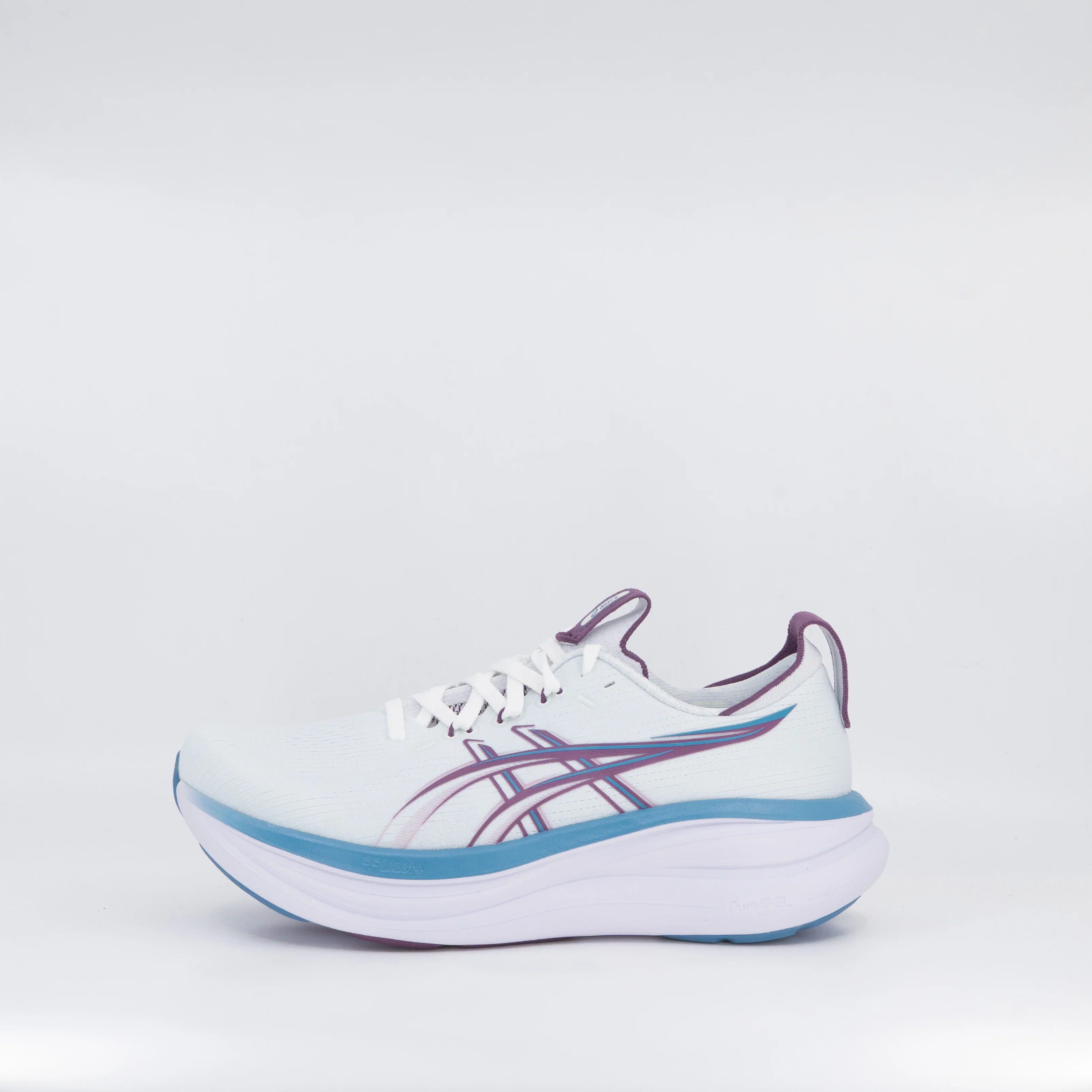 Asics Gel-Nimbus 28 (D Wide) Womens Arctic Blue/ Velvet Purple - Image 2