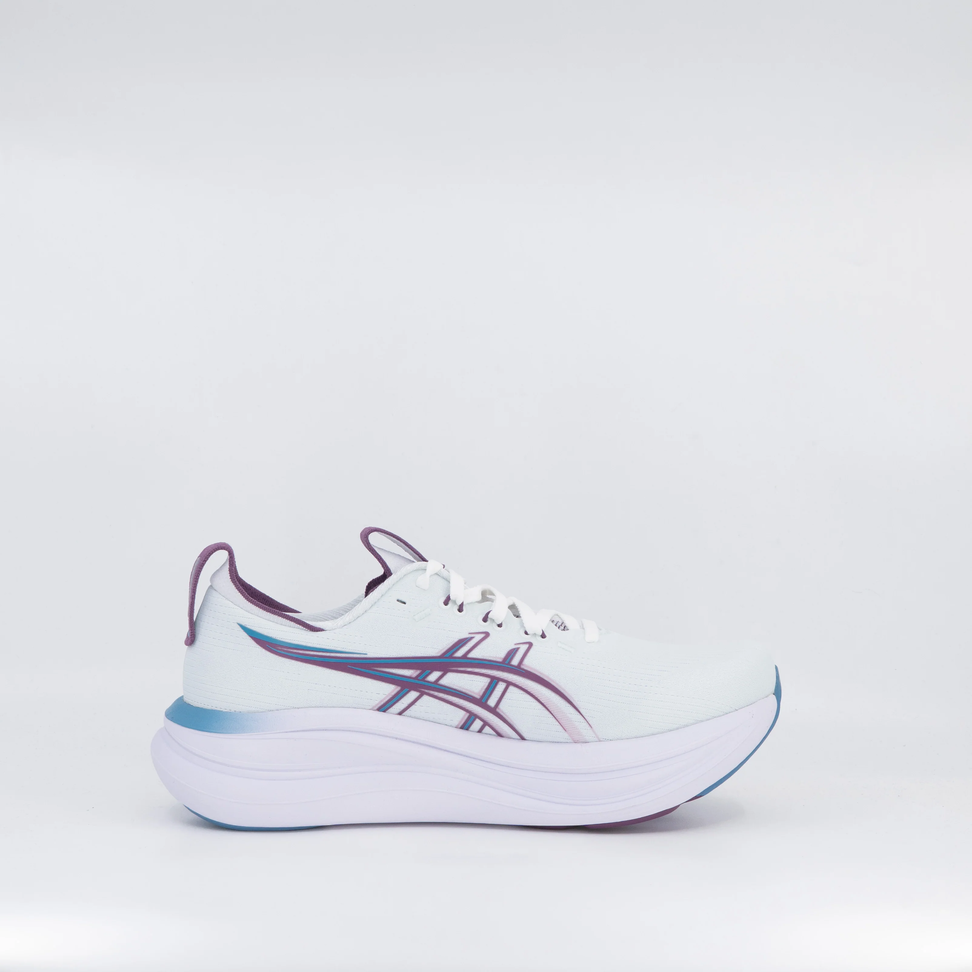 Asics Gel-Nimbus 28 (D Wide) Womens Arctic Blue/ Velvet Purple - Image 3