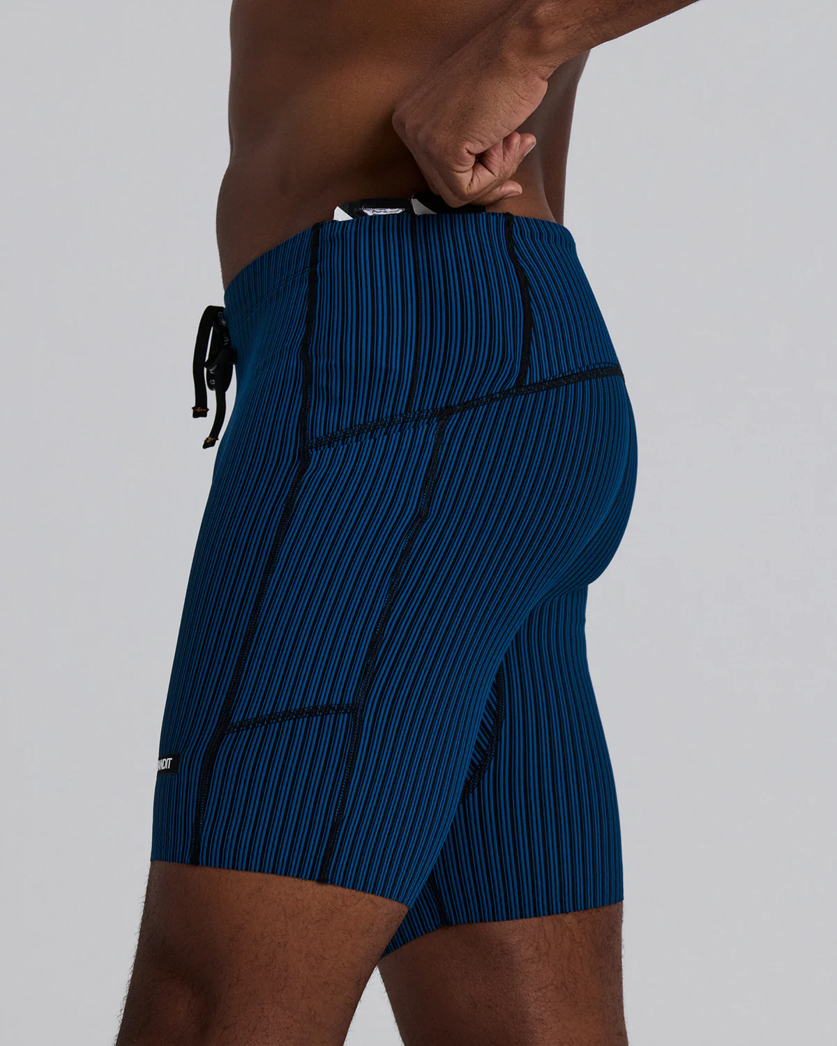 Bandit Striped Cadence™ 7 Pocket Lined Quarter Tights (Mens) Ink Blue / Black - Image 3