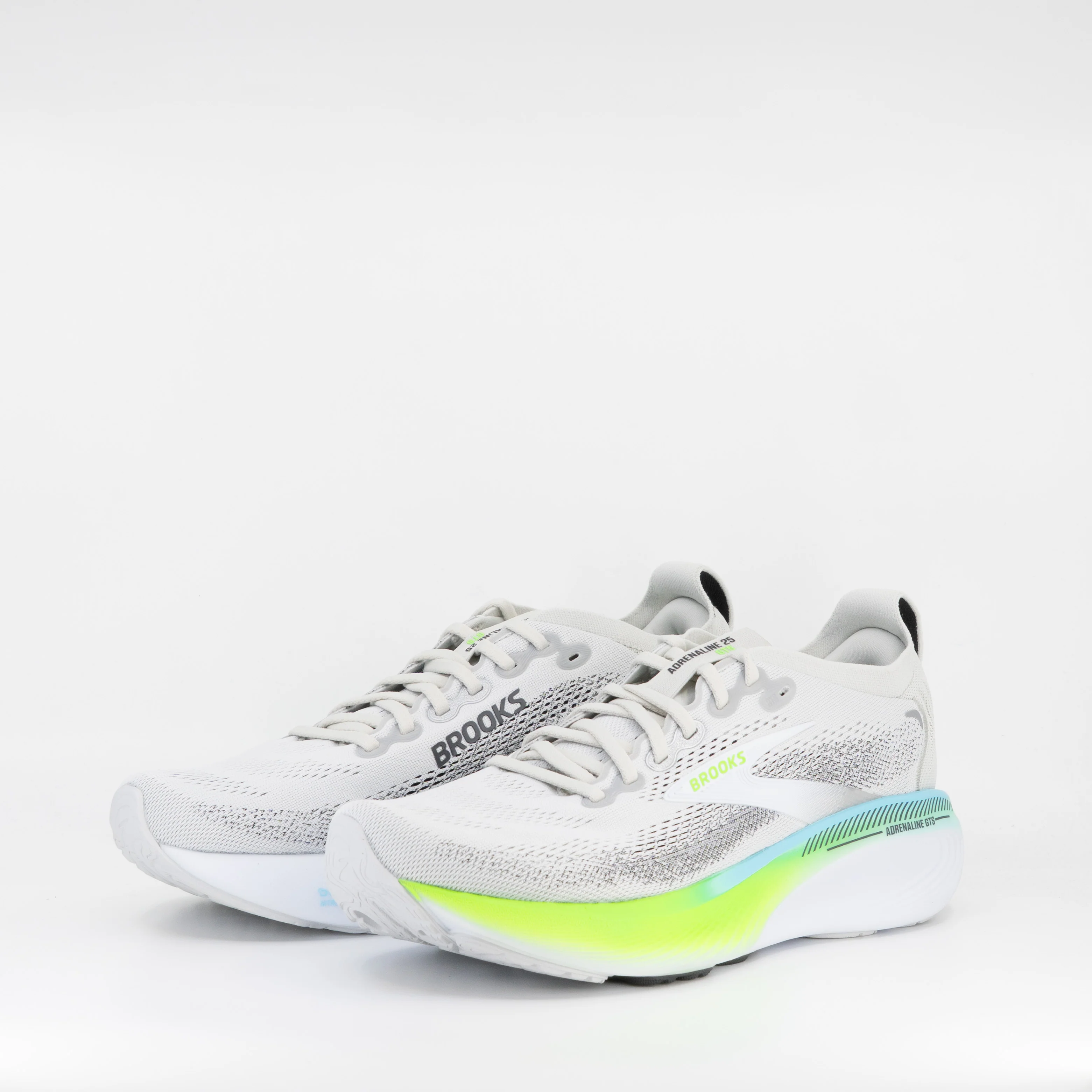 Brooks Adrenaline GTS 25 (D Standard) Mens Oyster/Green Gecko/Blue