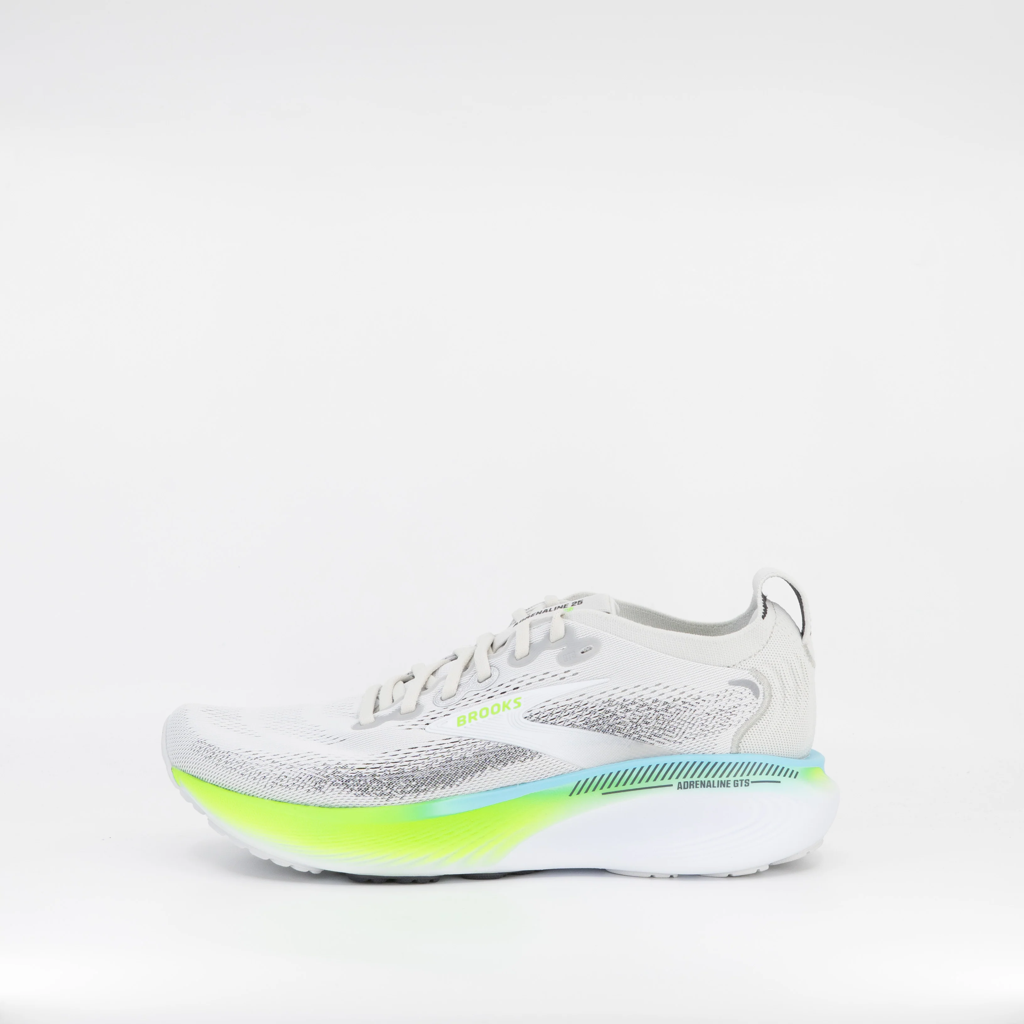Brooks Adrenaline GTS 25 (D Standard) Mens Oyster/Green Gecko/Blue - Image 2