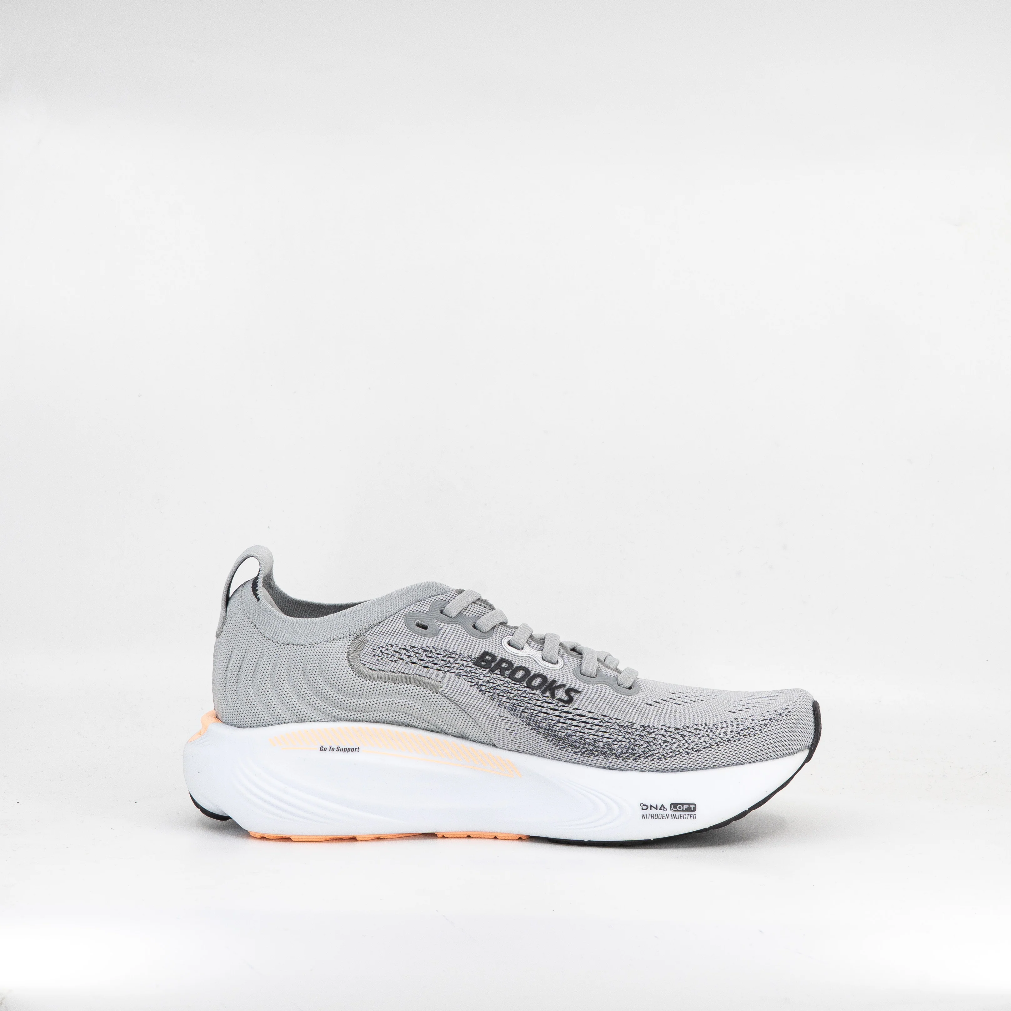 Brooks Adrenaline GTS 25 (D Wide) Womens Grey/Blackened Pearl/Coral - Image 3