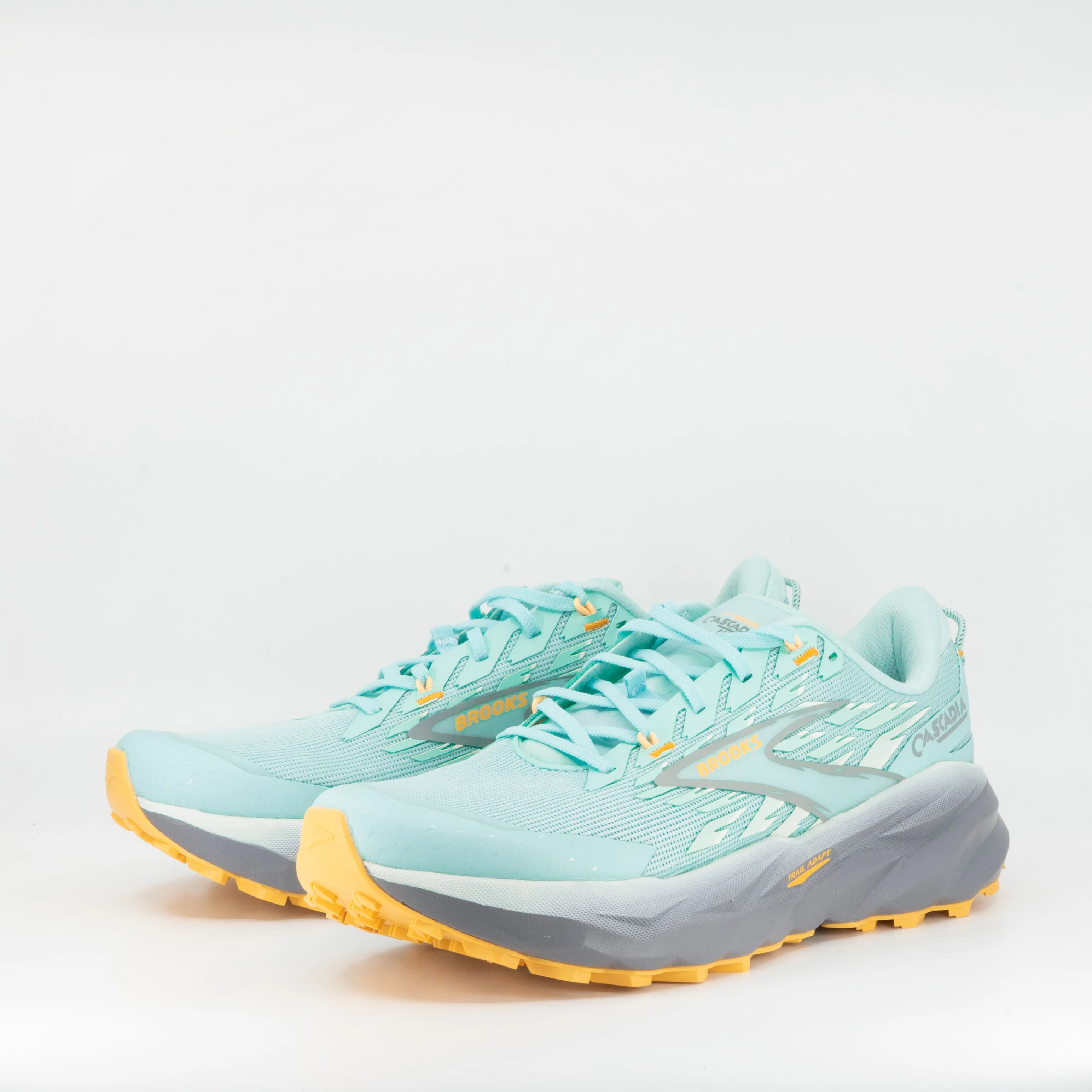 Brooks Cascadia 19 (B Standard) Womens Clearwater/Primer Grey/Apricot