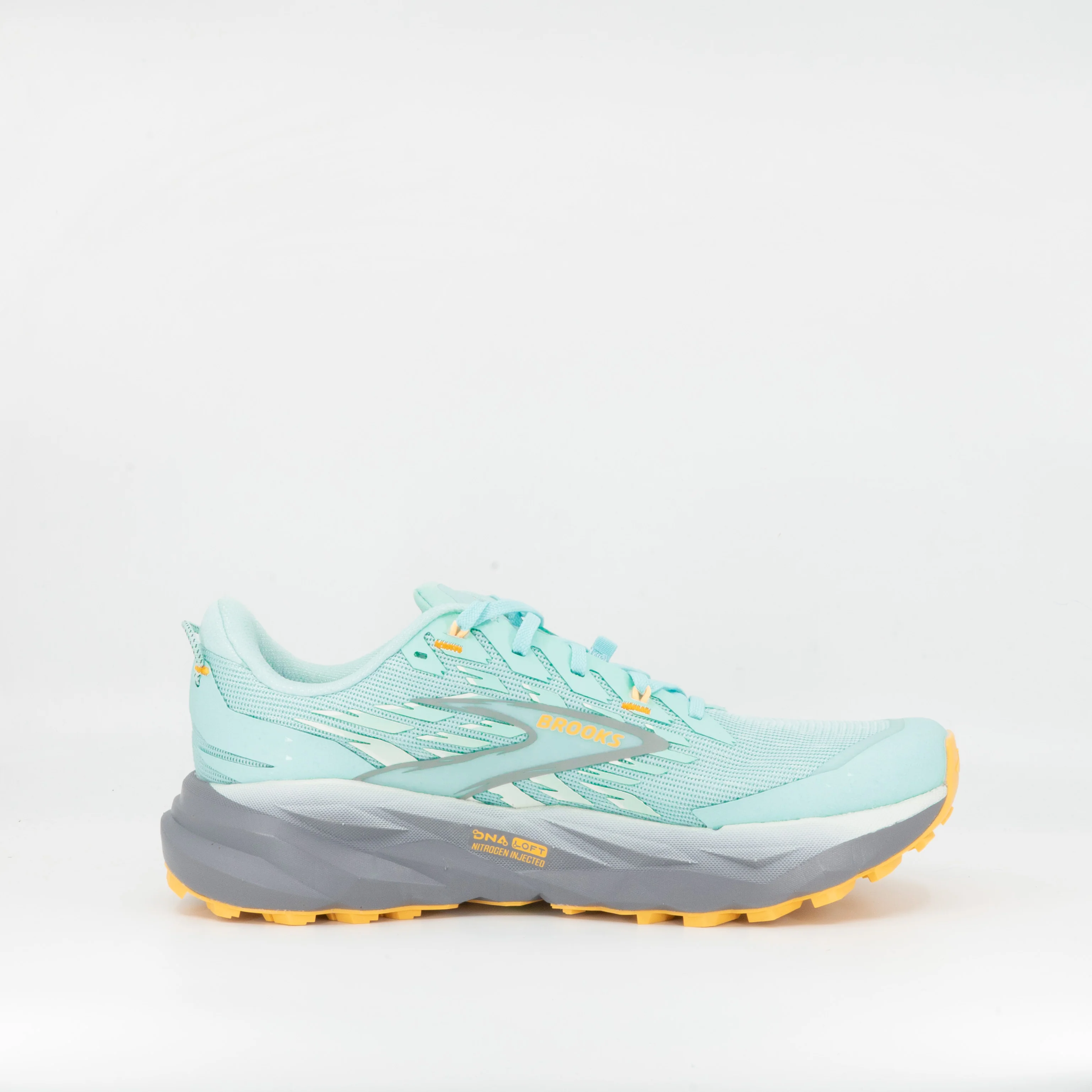 Brooks Cascadia 19 (B Standard) Womens Clearwater/Primer Grey/Apricot - Image 3