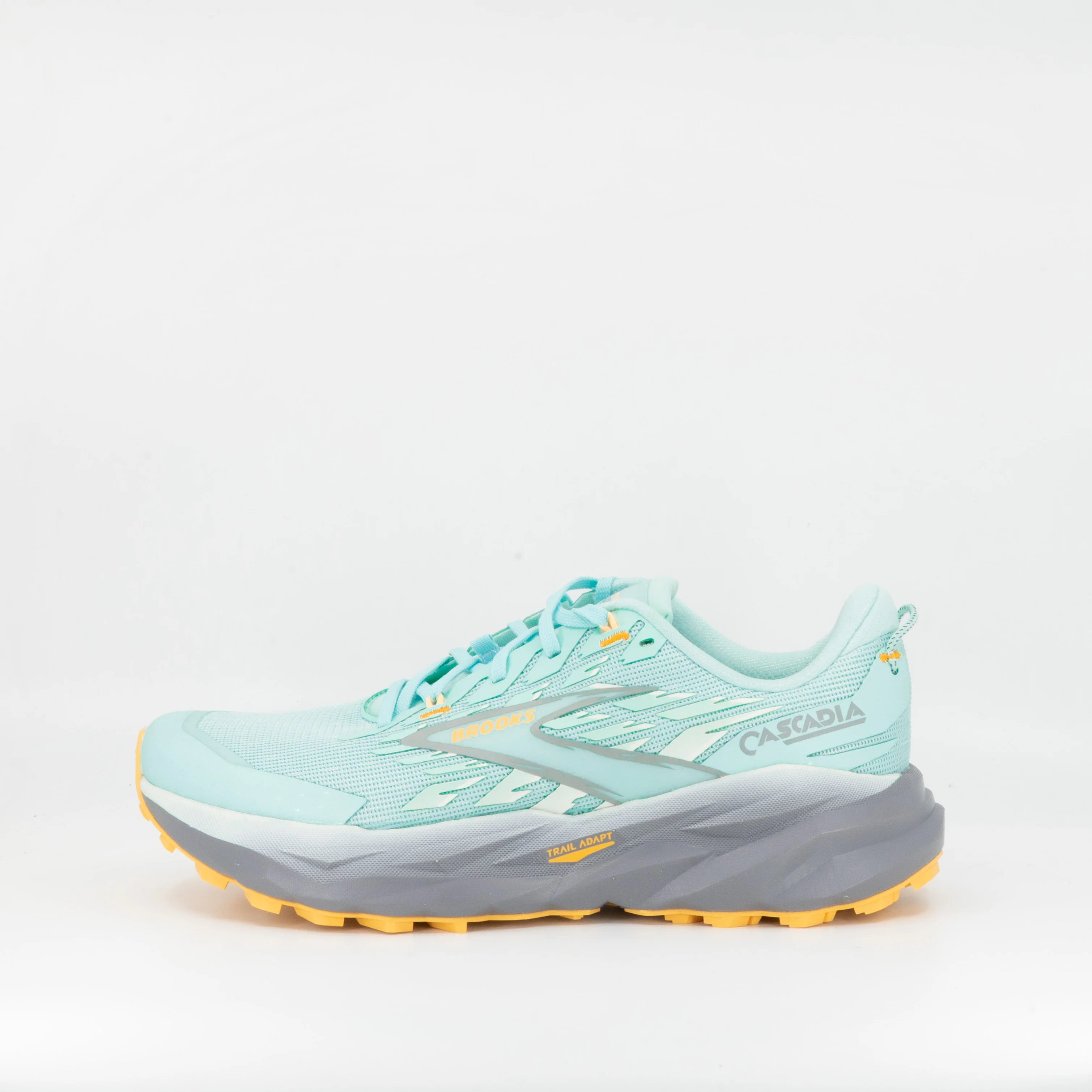 Brooks Cascadia 19 (D Wide) Womens Clearwater/Primer Grey/Apricot - Image 2