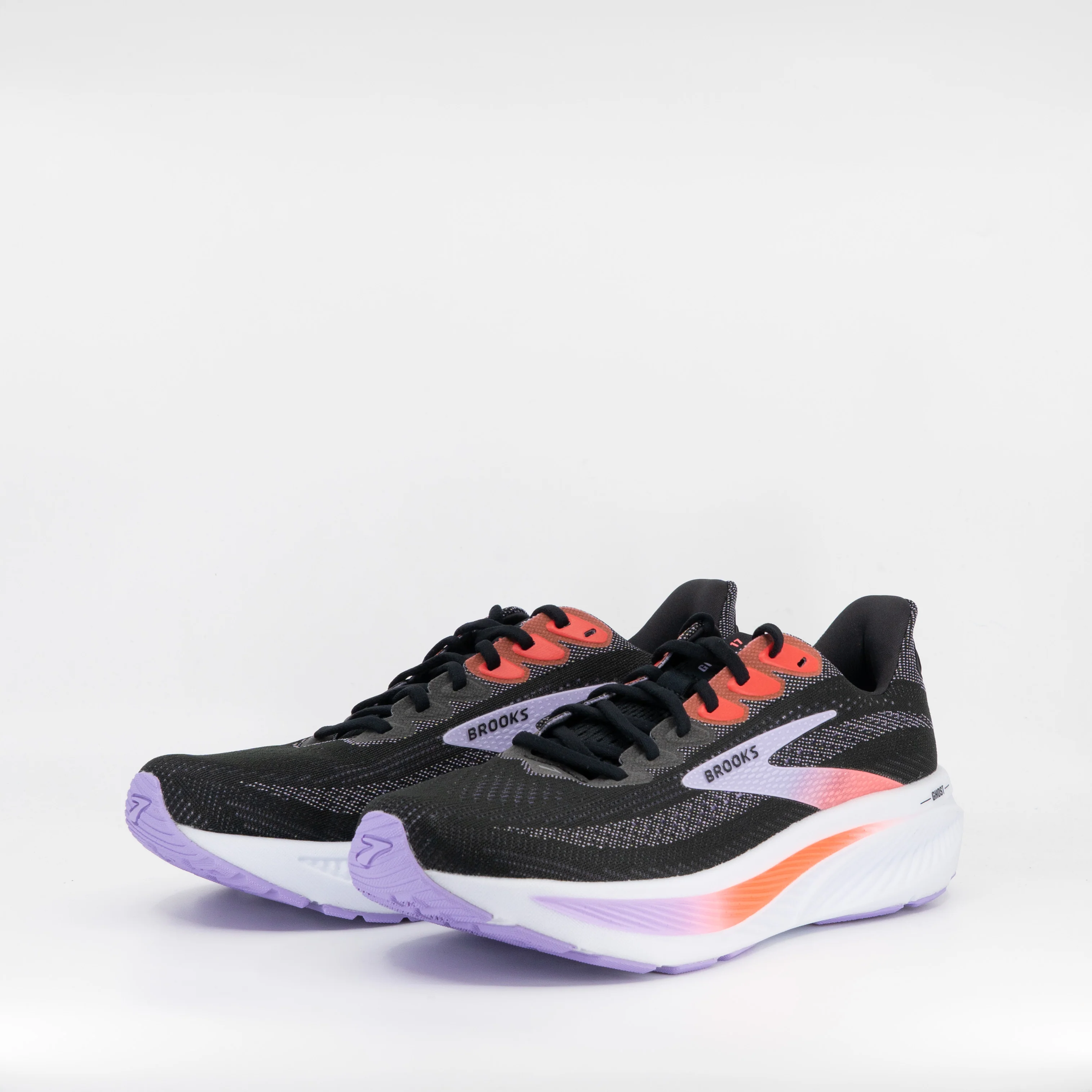 Brooks Ghost 17 (B Standard) Womens Black/Purple/Coral