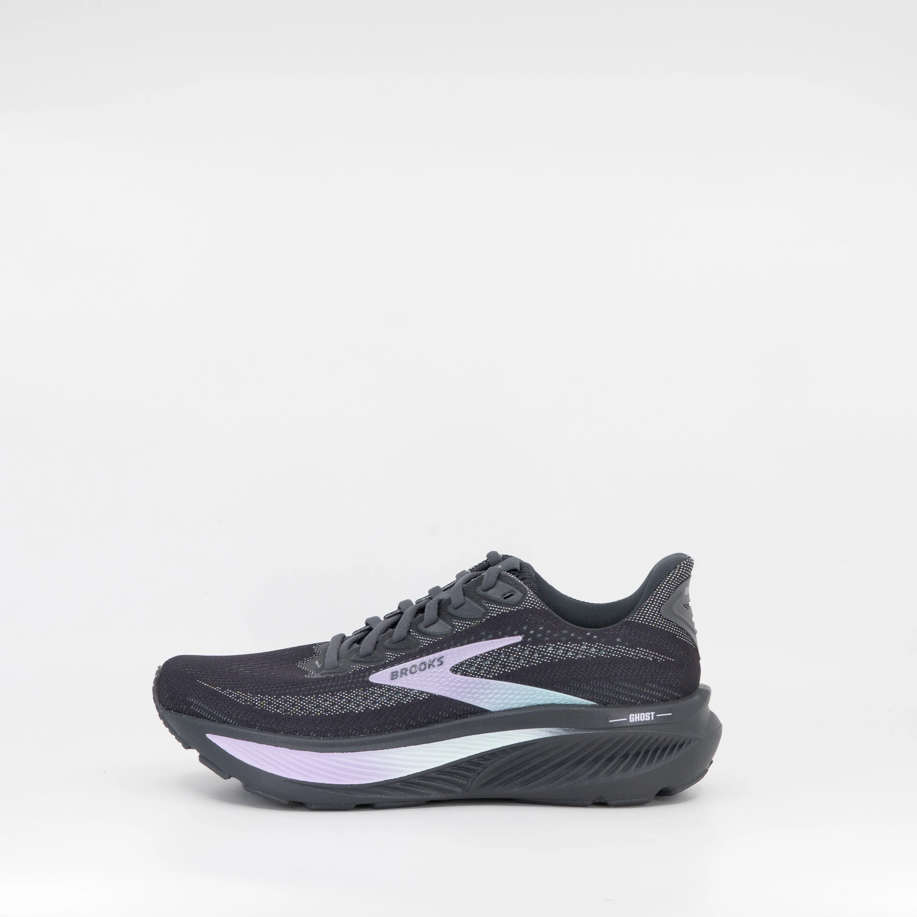 Brooks Ghost 17 (B Standard) Womens Grey/Clearwater/Purple - Image 2