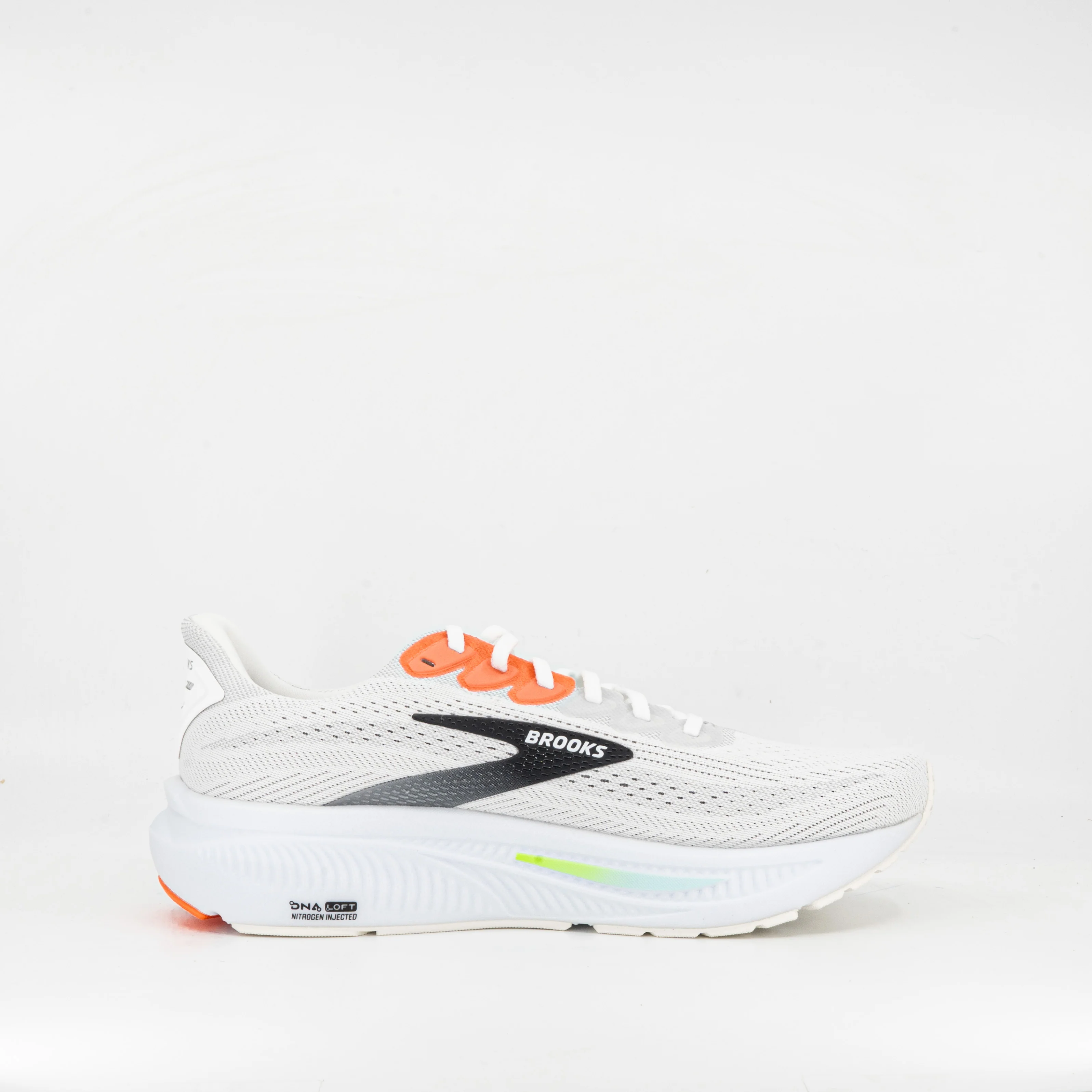 Brooks Ghost 17 (D Standard) Mens White/Pink Clay/Gecko - Image 3