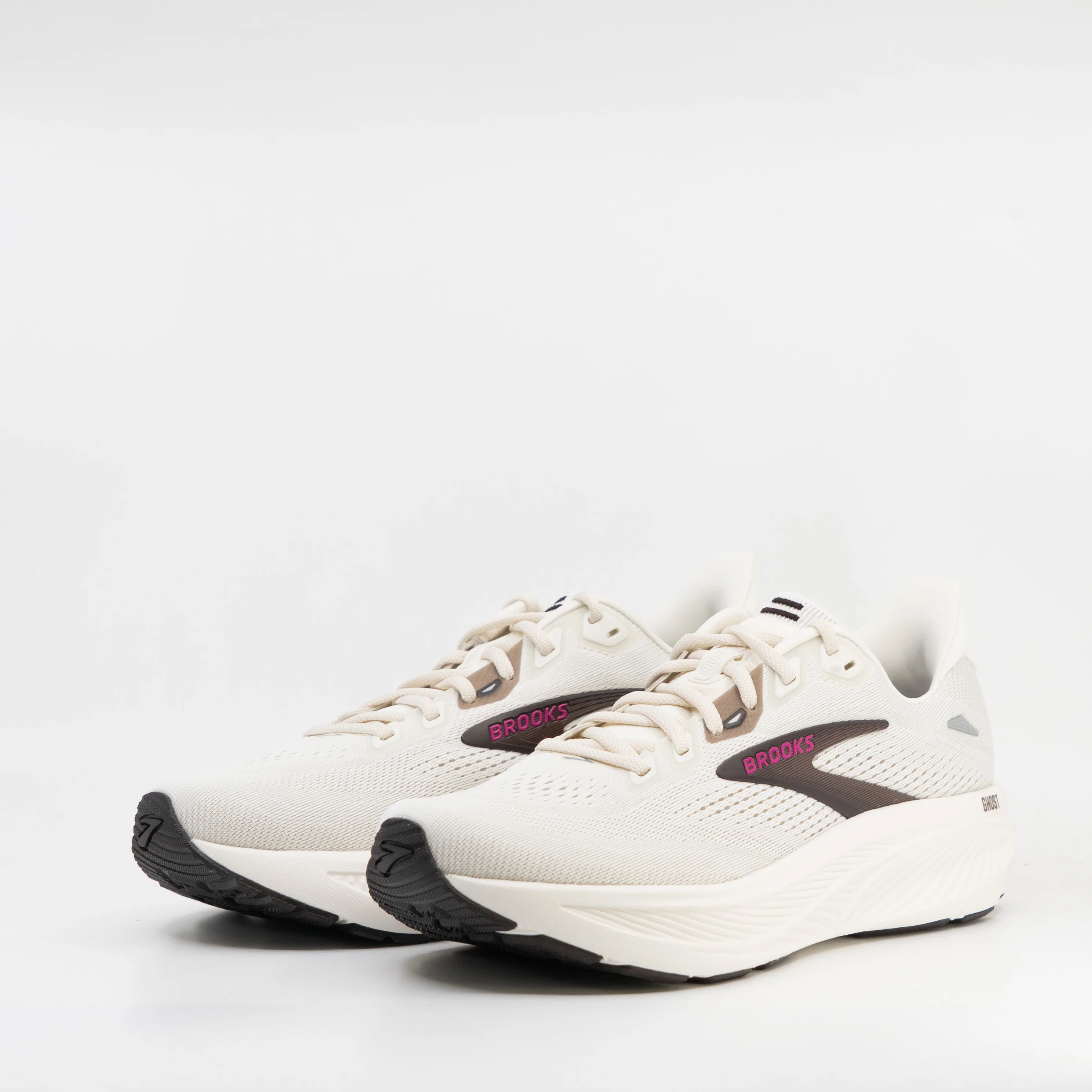 Brooks Ghost 18 (B Standard) Womens Coconut/Coffee/Fuchsia