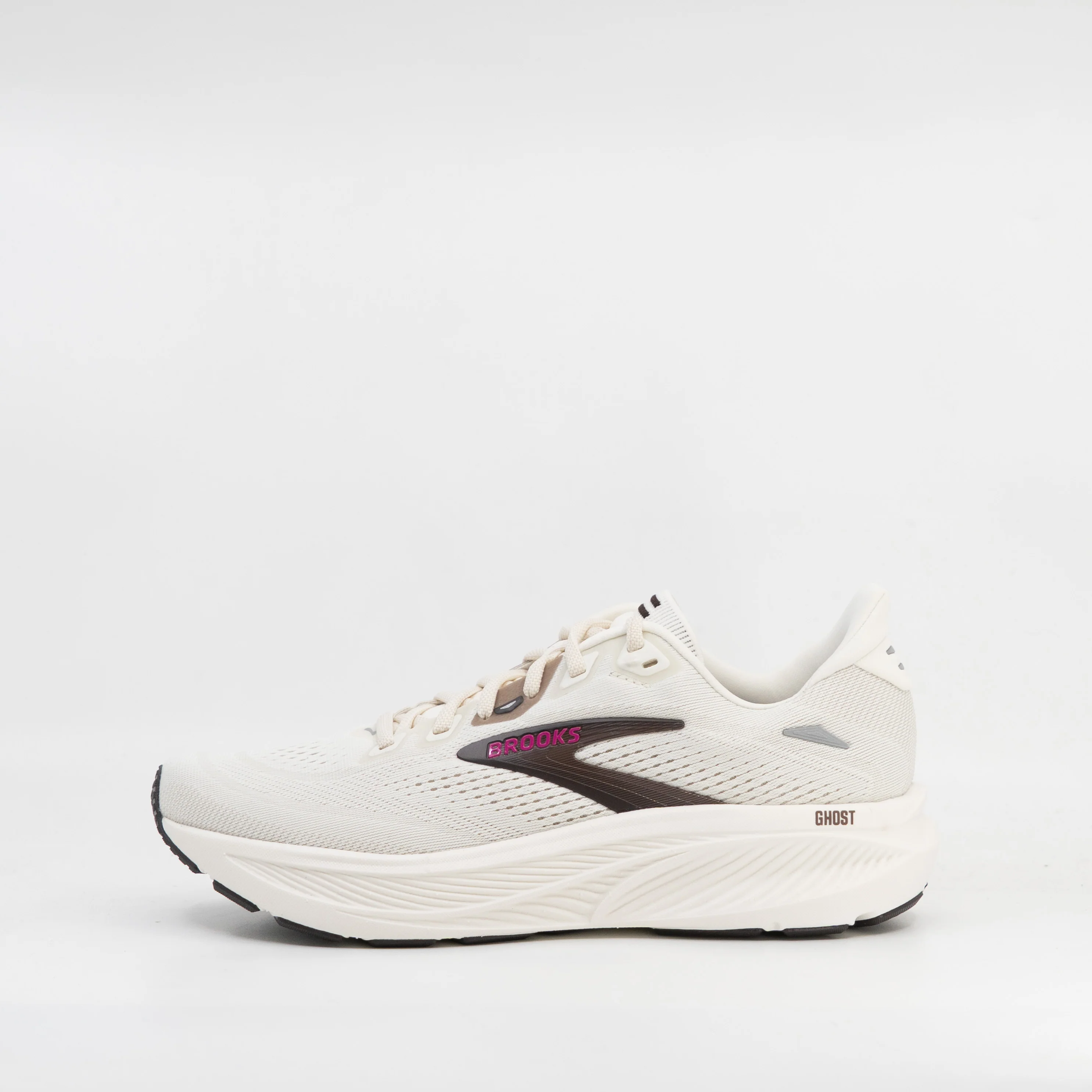 Brooks Ghost 18 (B Standard) Womens Coconut/Coffee/Fuchsia - Image 2