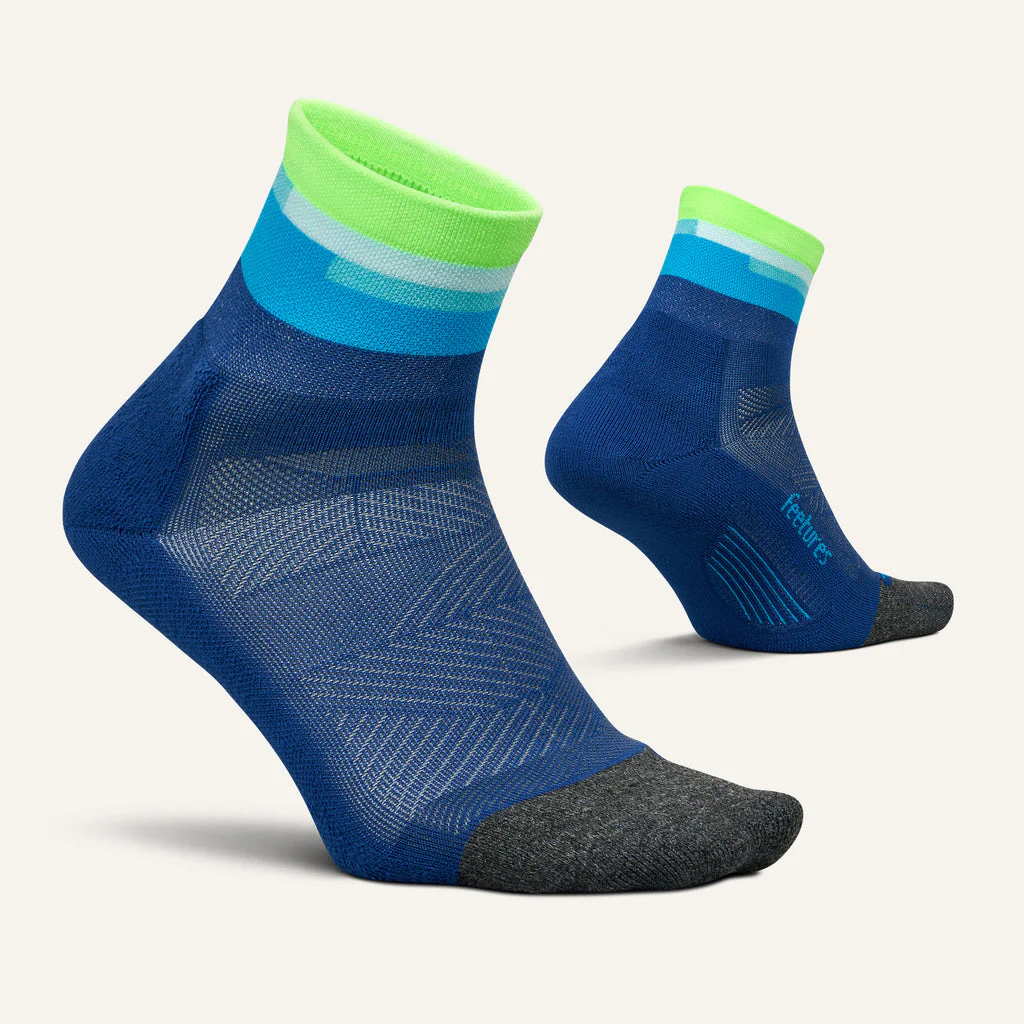 Feetures Elite Ultra Light Cushion Quarter Crew Surf Board Blue - Image 2