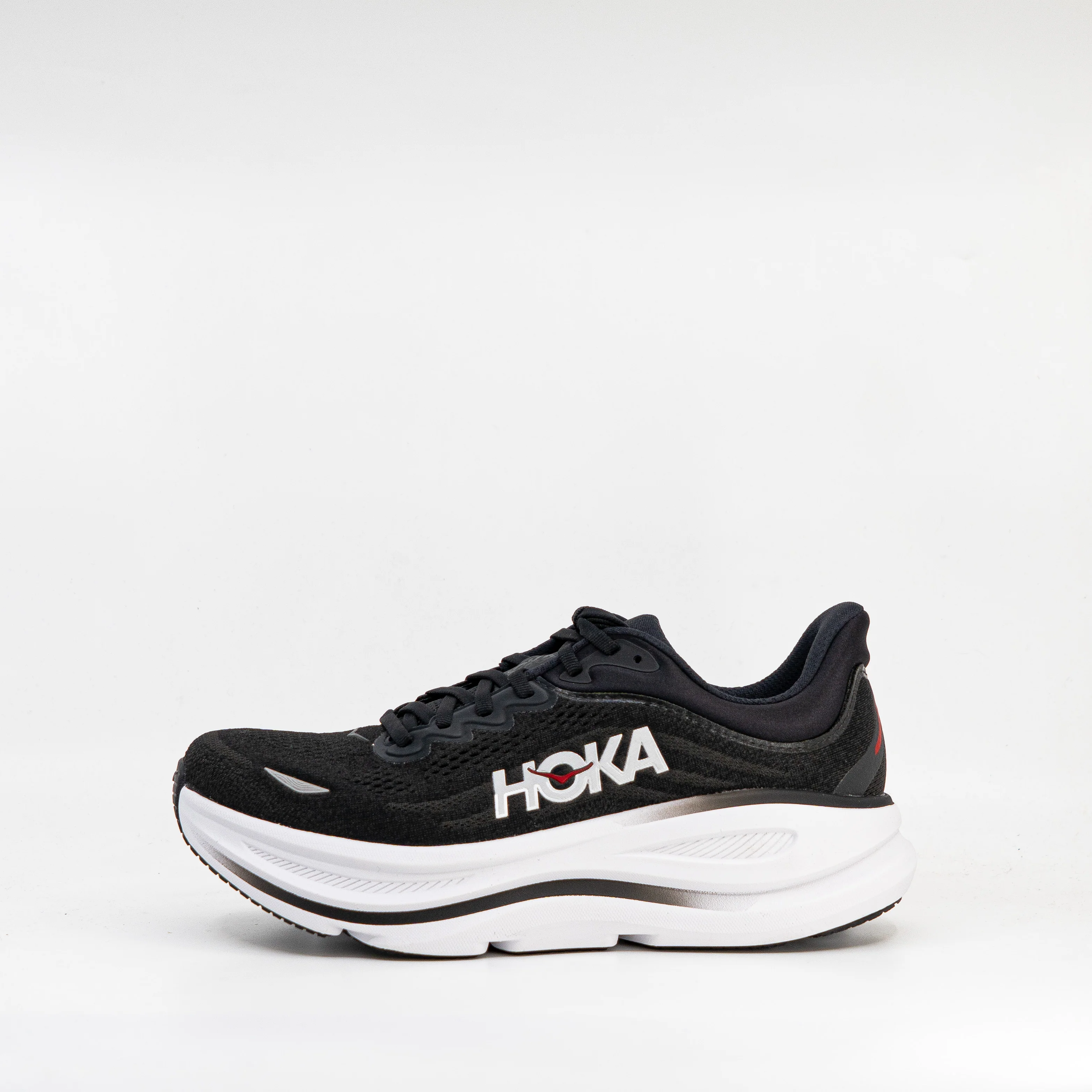 Hoka Bondi 9 (D Standard) Mens Black/Vermillion - Image 2