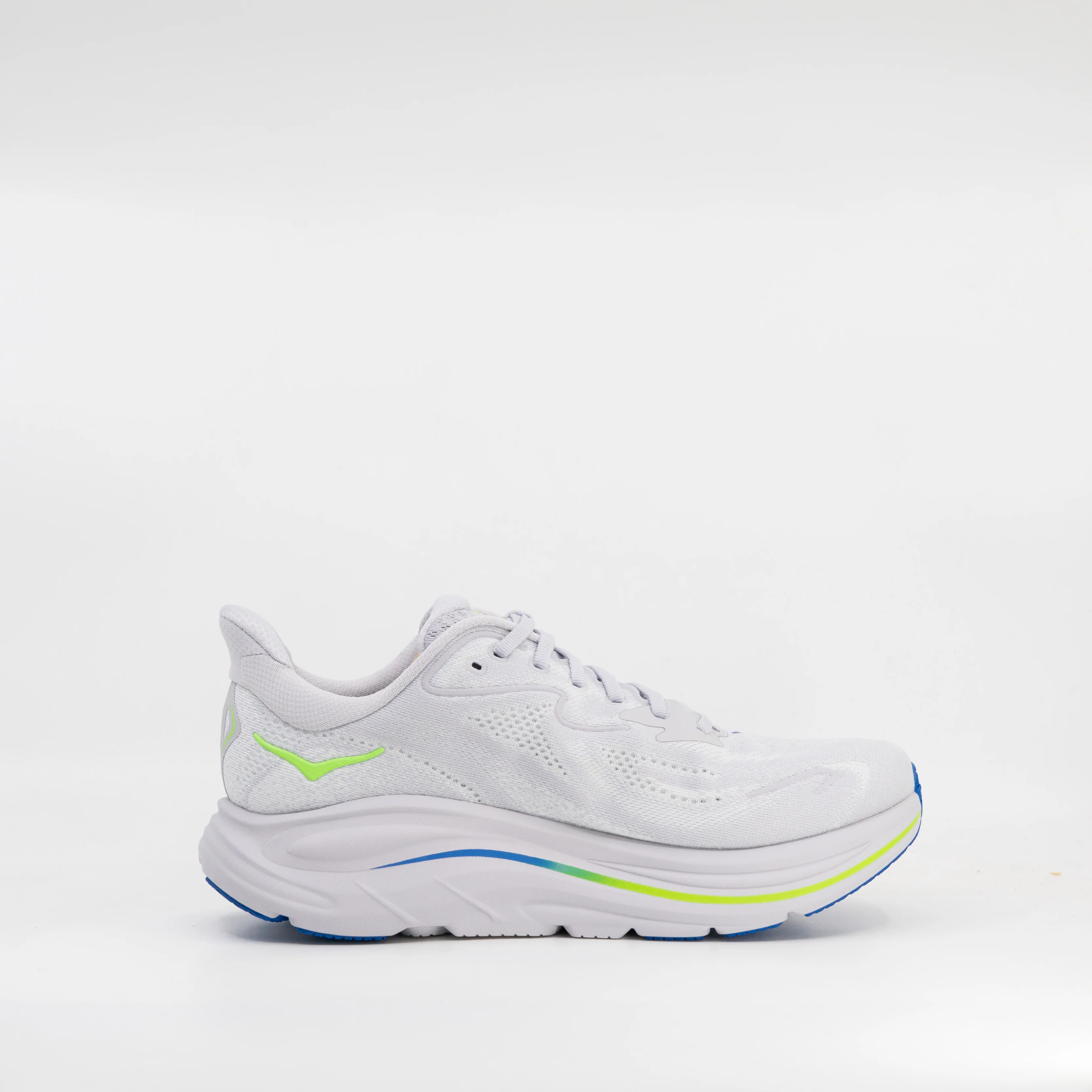 Hoka Clifton 10 (2E Wide) Mens Ash Grey/Neon Green - Image 3