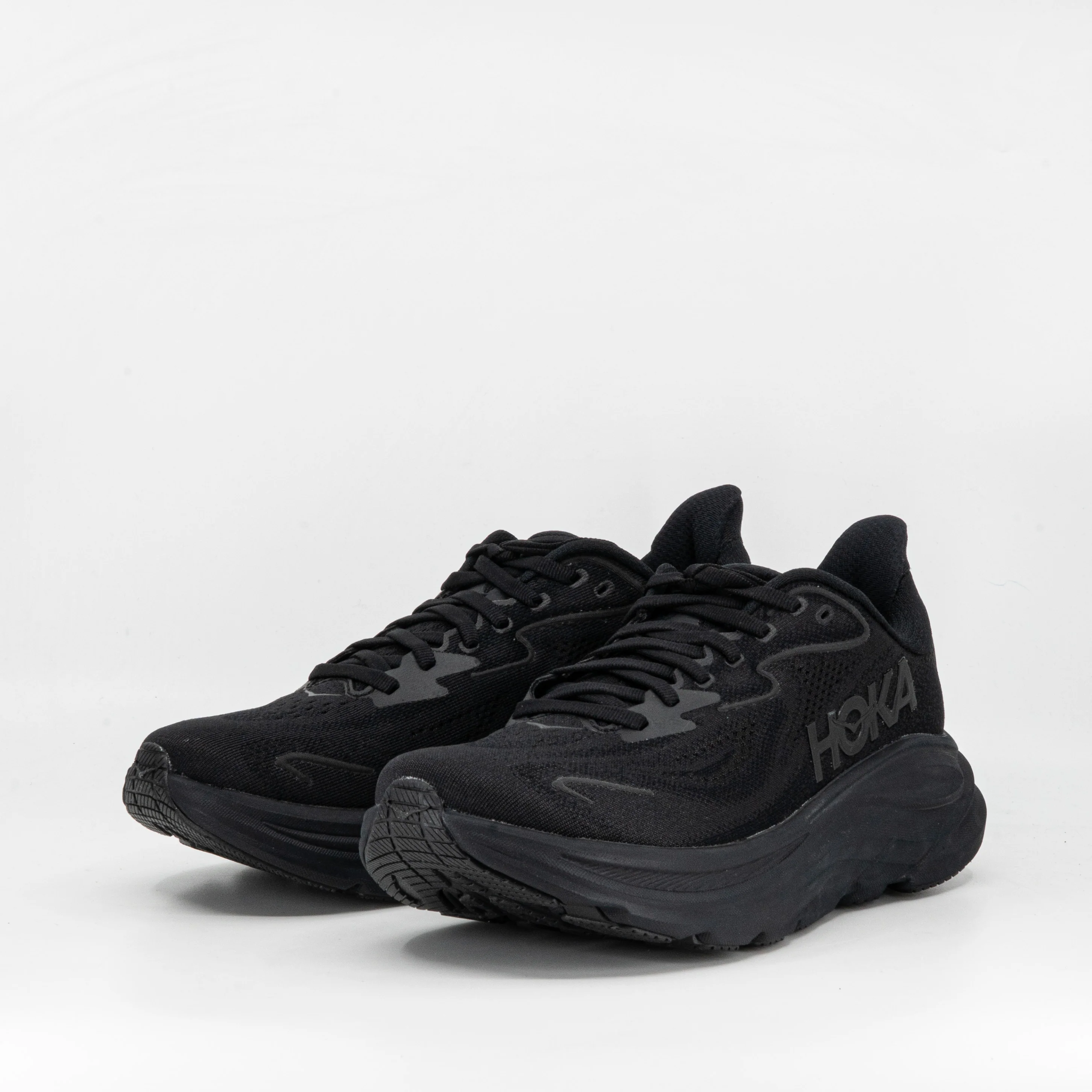Hoka Clifton 10 (D Wide) Womens Black/Black