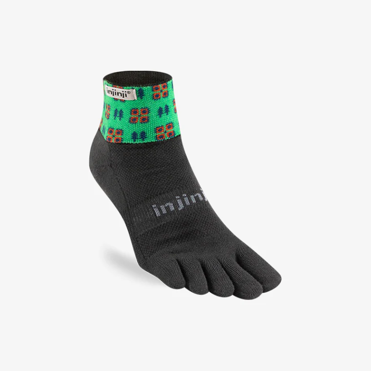 Injinji Artist Designed Mens Mini-Crew Evergreen