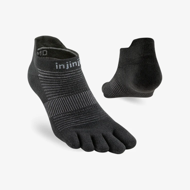 Injinji Performance Run Lightweight No-Show Black - Image 2