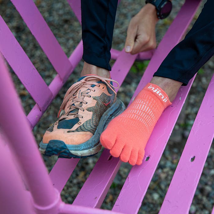 Injinji Womens Run Lightweight No-Show - Grapefruit - Image 3