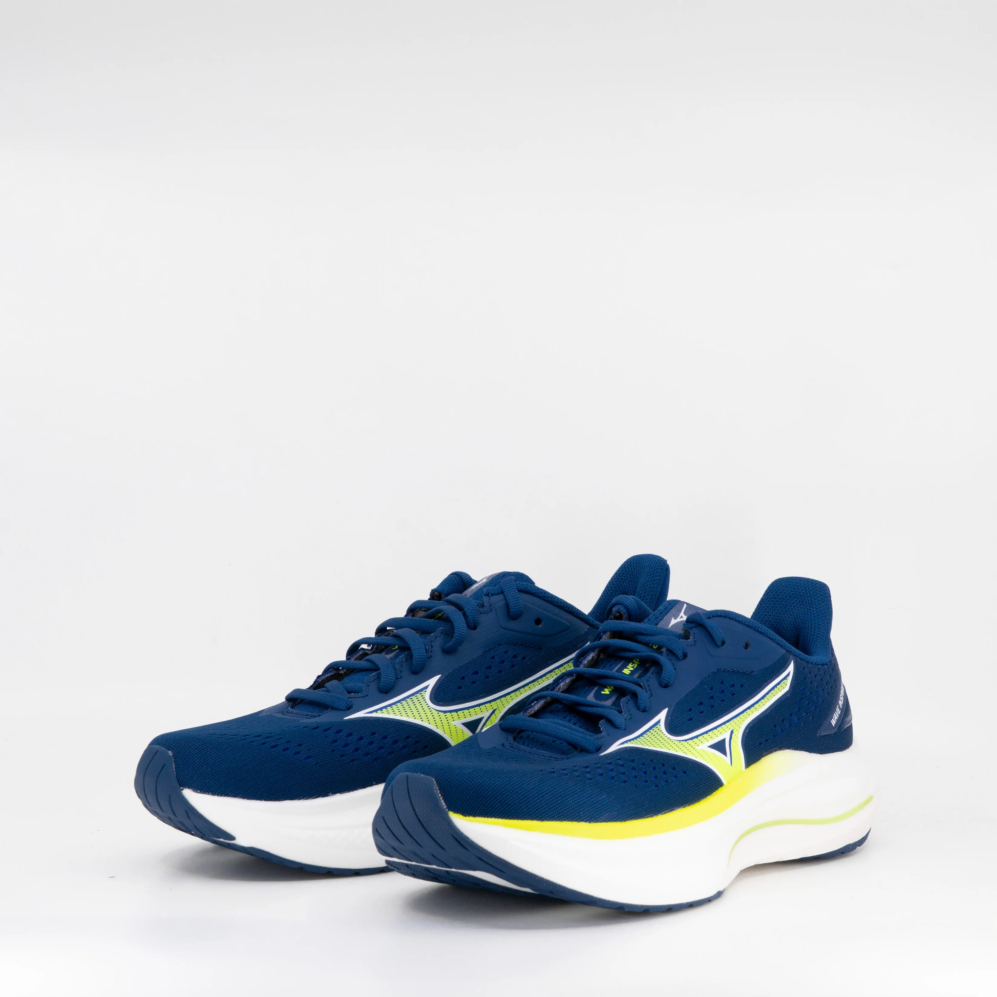 Mizuno Wave Inspire 22 (2E Wide) Mens Estate Blue/Lightning Yellow/Lightning Yellow