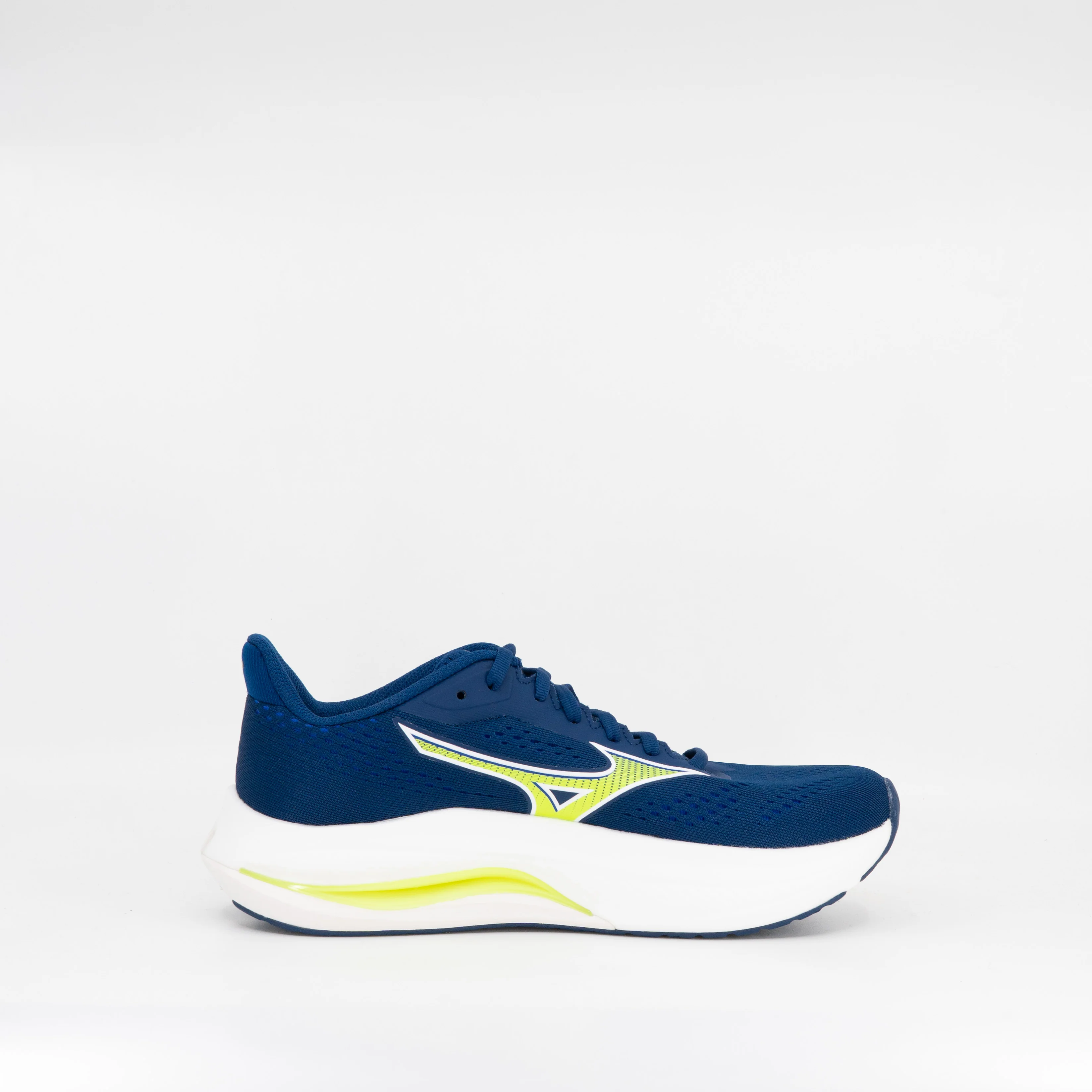 Mizuno Wave Inspire 22 (2E Wide) Mens Estate Blue/Lightning Yellow/Lightning Yellow - Image 3