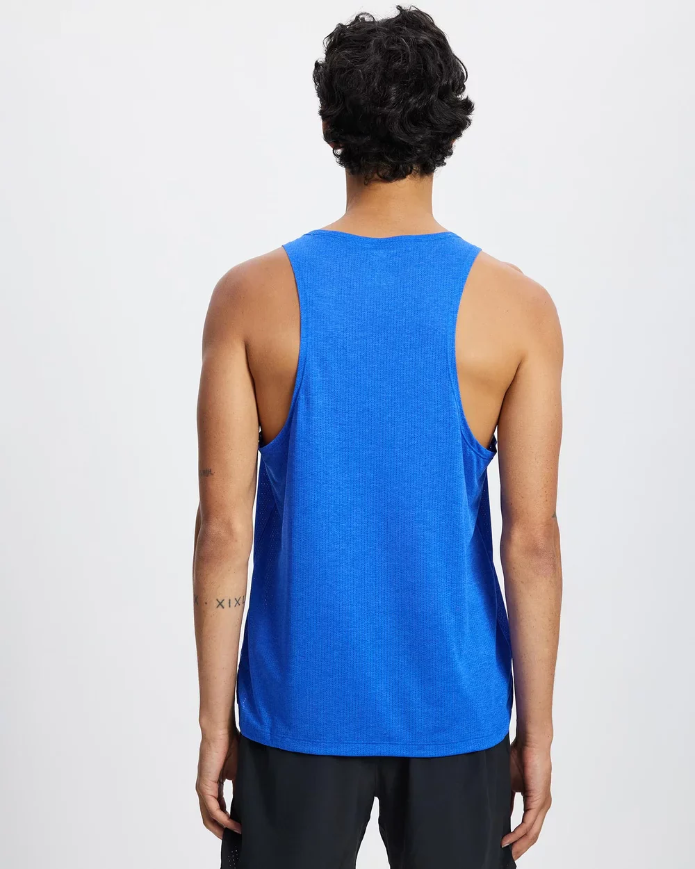 New Balance Athletics Tank Mens Blue Gemstone Heather - Image 2