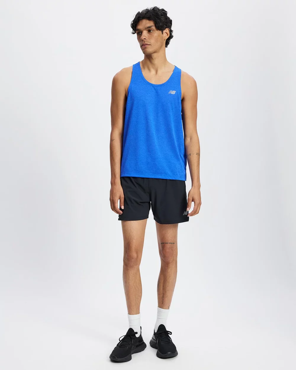New Balance Athletics Tank Mens Blue Gemstone Heather - Image 4