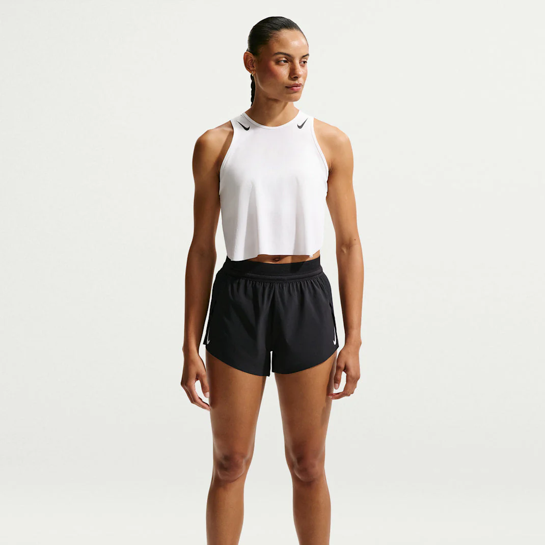 Nike AeroSwift Womens Mid-Rise 3"  Running Shorts - Black