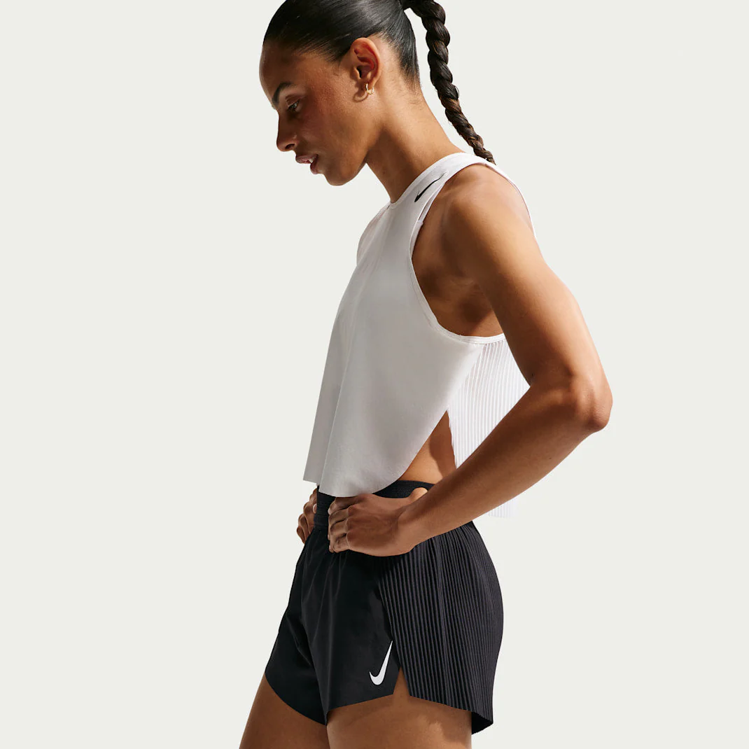 Nike AeroSwift Womens Mid-Rise 3"  Running Shorts - Black - Image 2