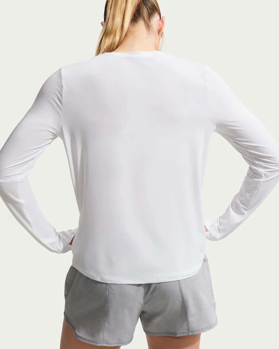 Nike One Classic Dri-Fit Long Sleeve Top Womens White - Image 3