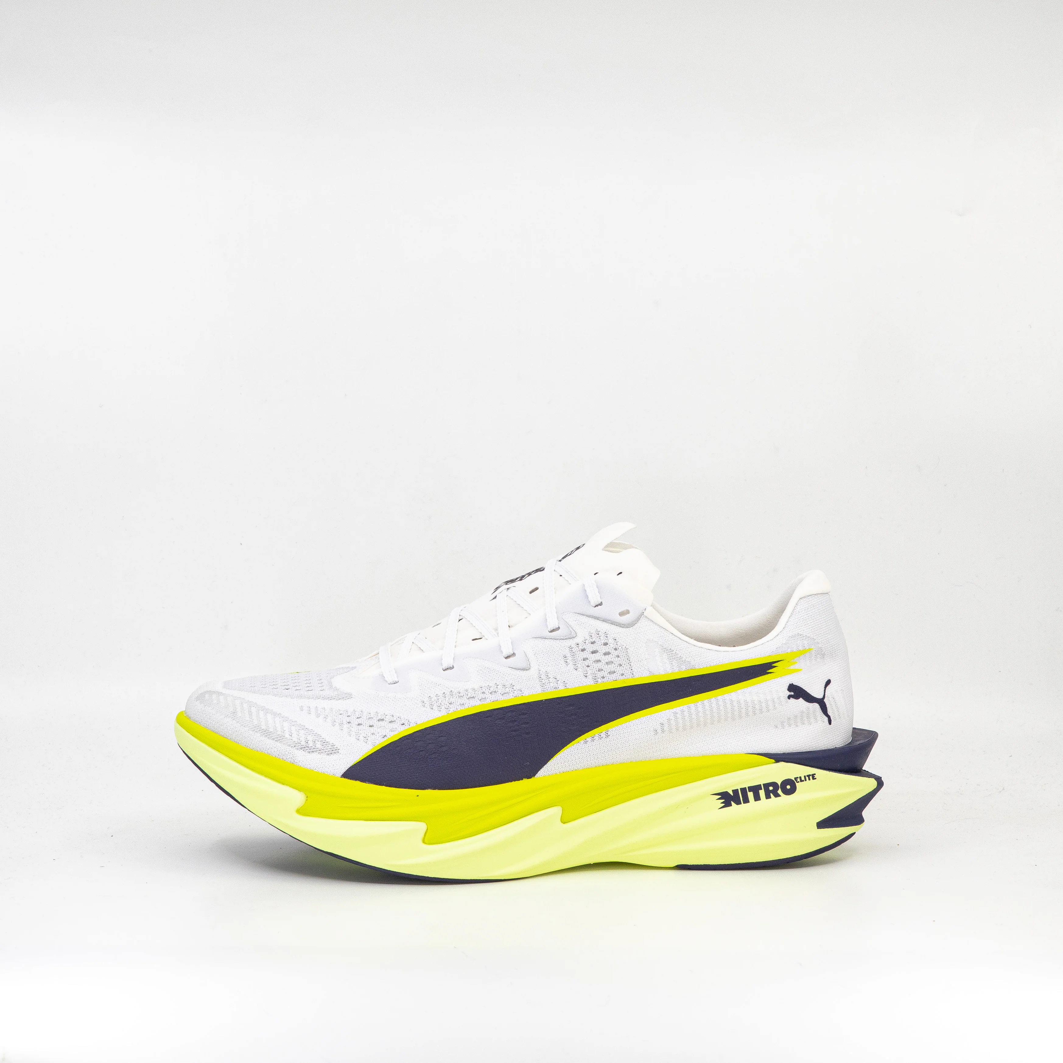 Puma Deviate Nitro Elite 4 (D Standard) Mens White-Apple Spritz/Lux Lime - Image 2