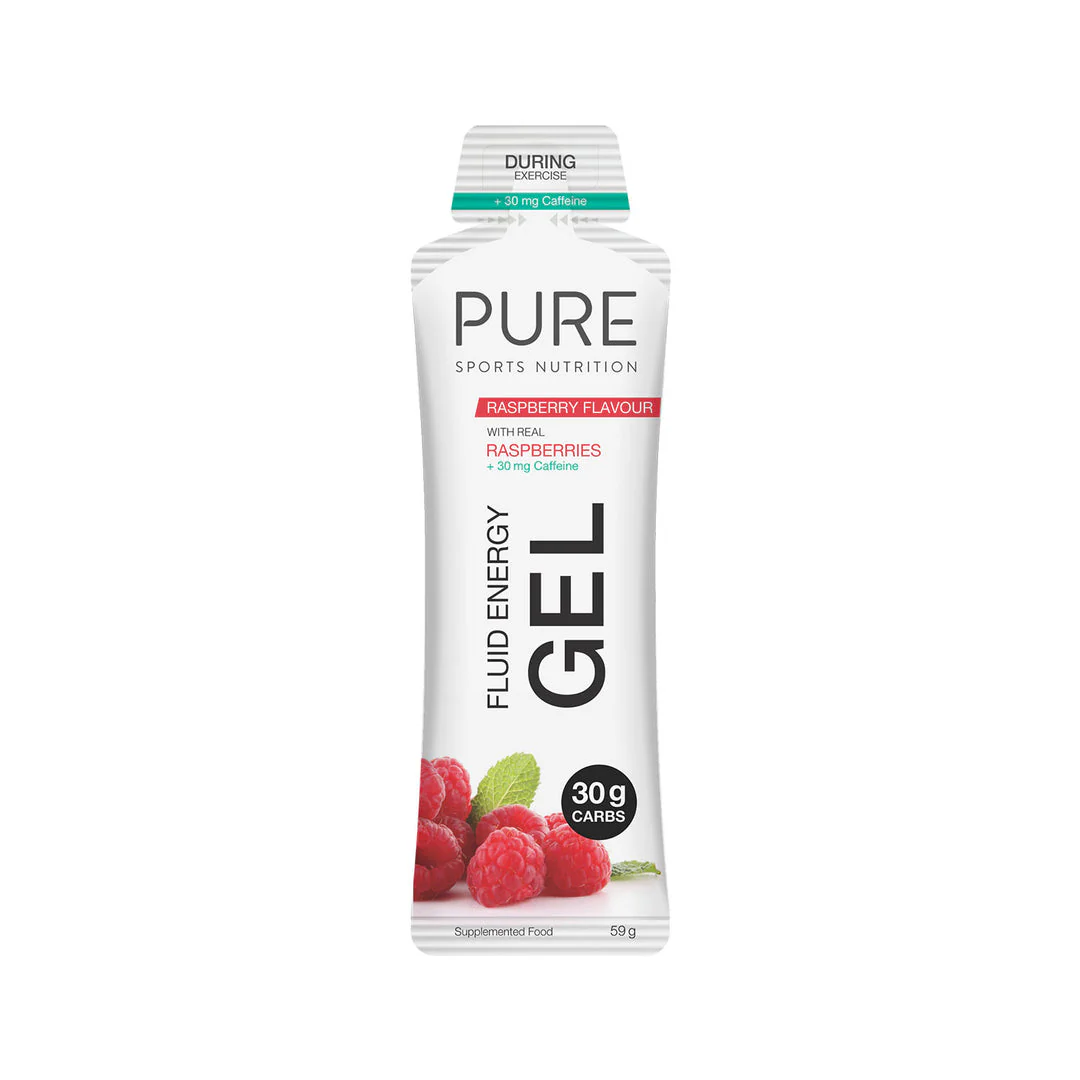 PURE Fluid Energy Gel Raspberry Caffeine - Box of 18 - Image 2