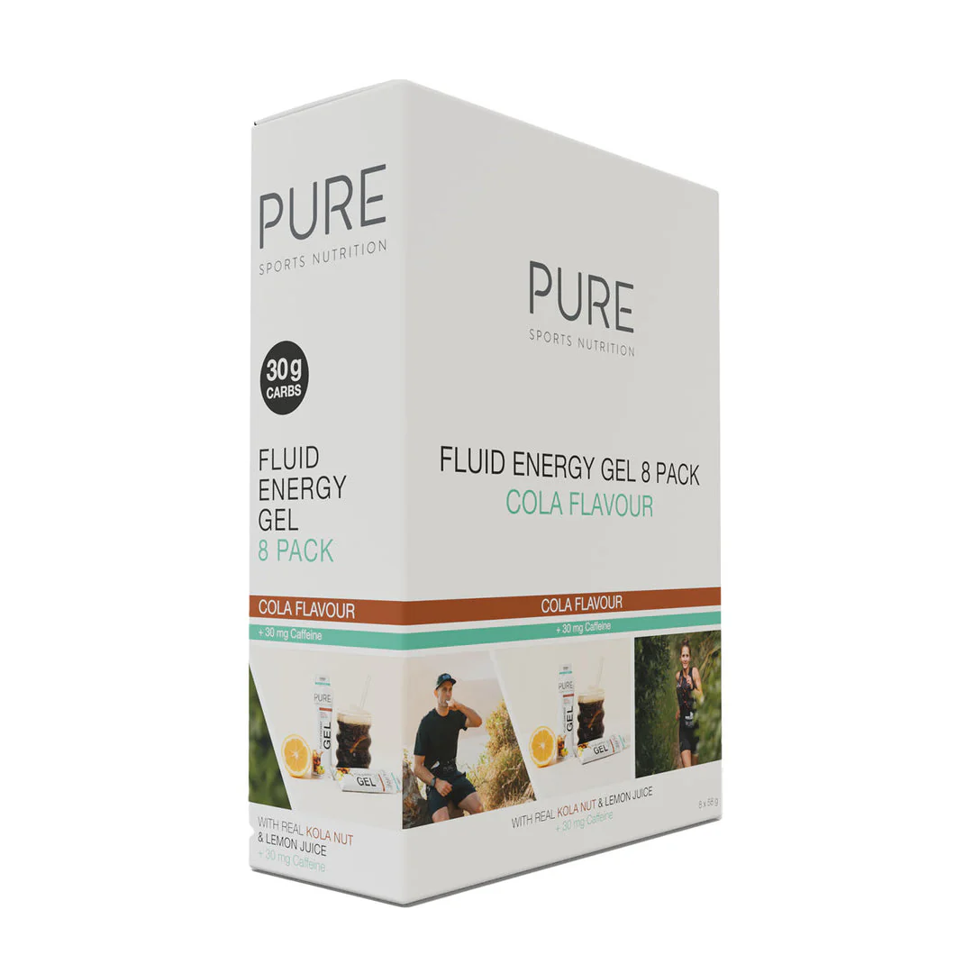 PURE Fluid Energy Gel - Cola + Caffeine - 8 Pack