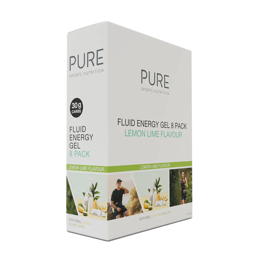 PURE Fluid Energy Gel - Lemon Lime - 8 Pack