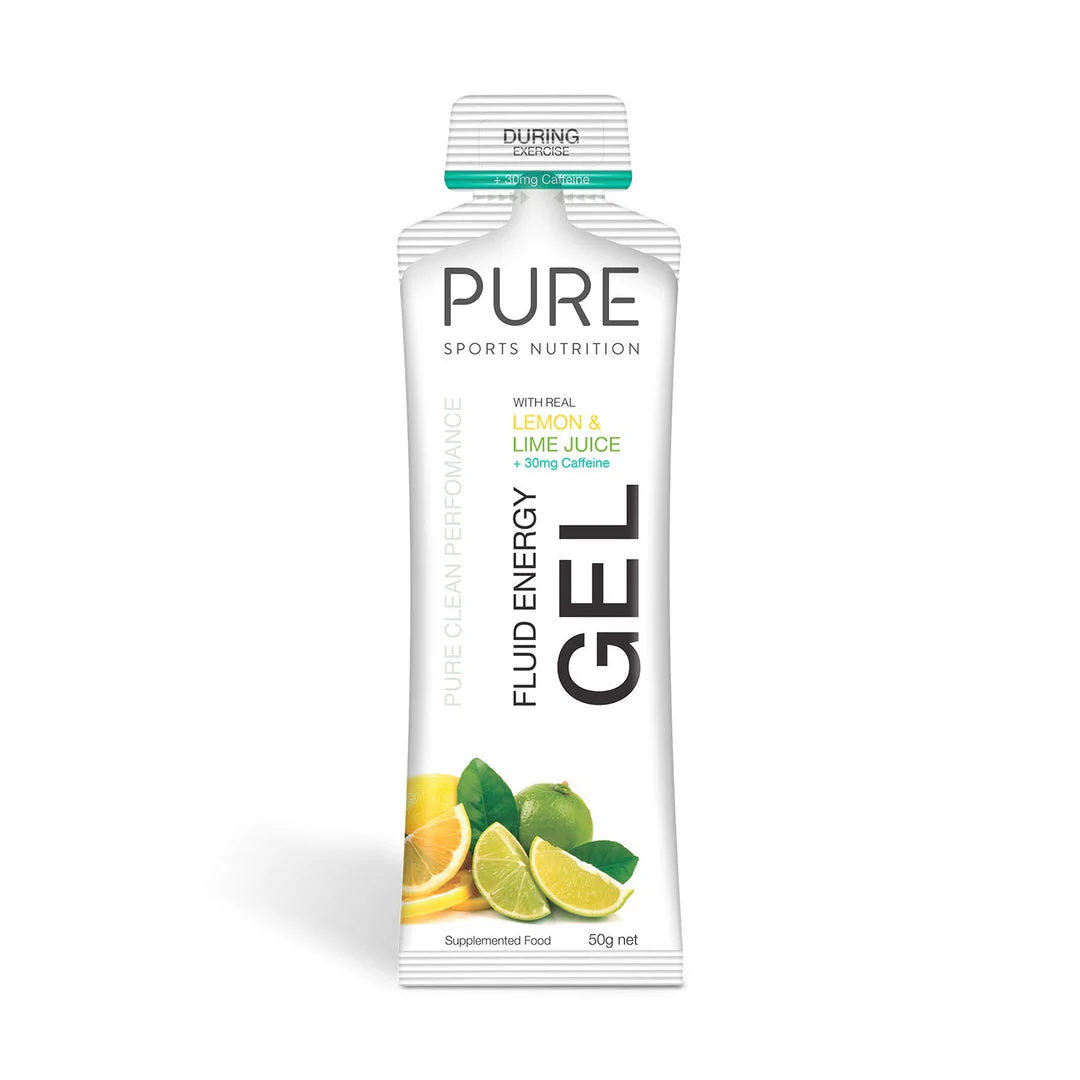PURE Fluid Energy Gel Lemon & Lime Caffeine - Box of 18 - Image 2