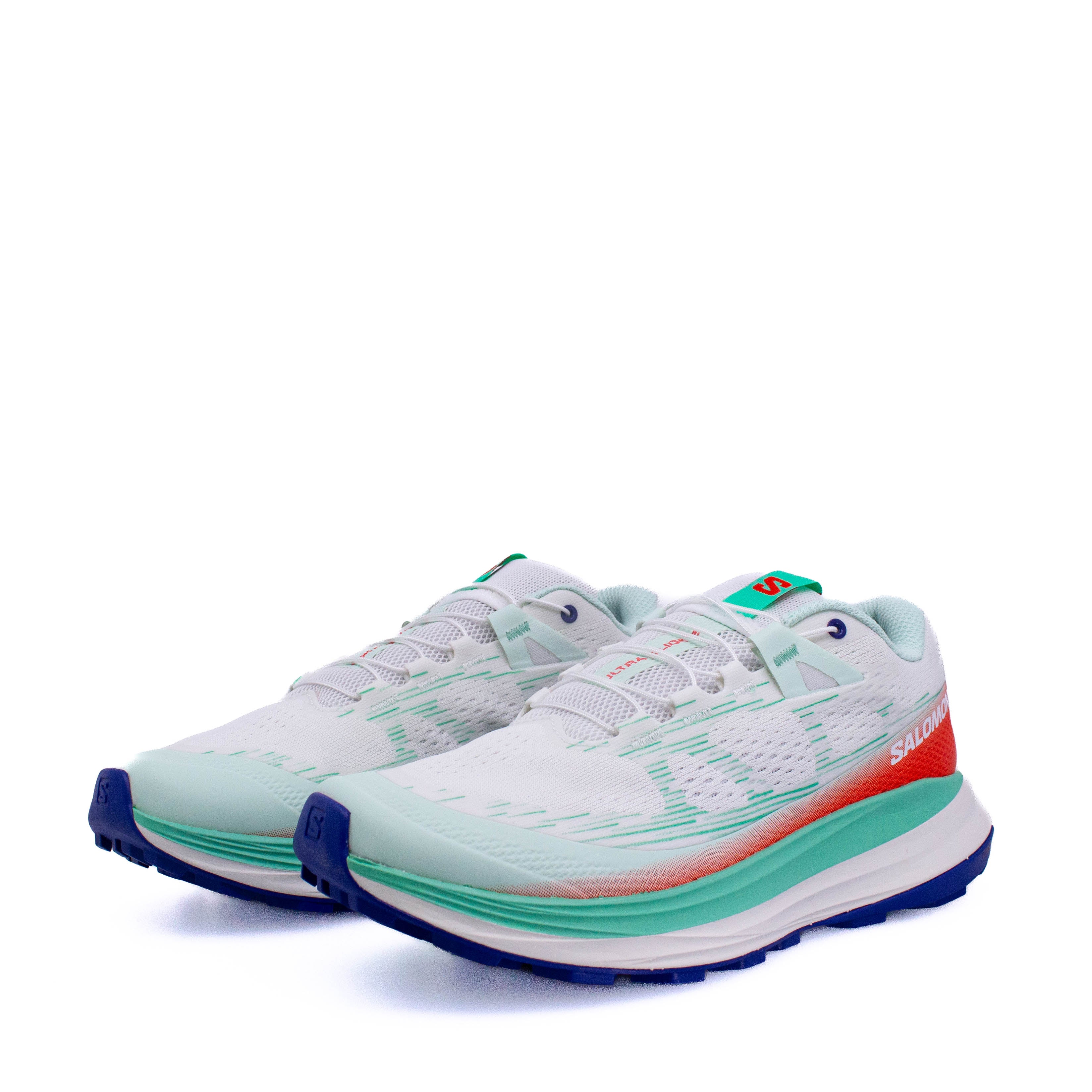 Salomon Ultra Glide 2 (B Standard) Womens White/Electric Green/Cherry Tomato