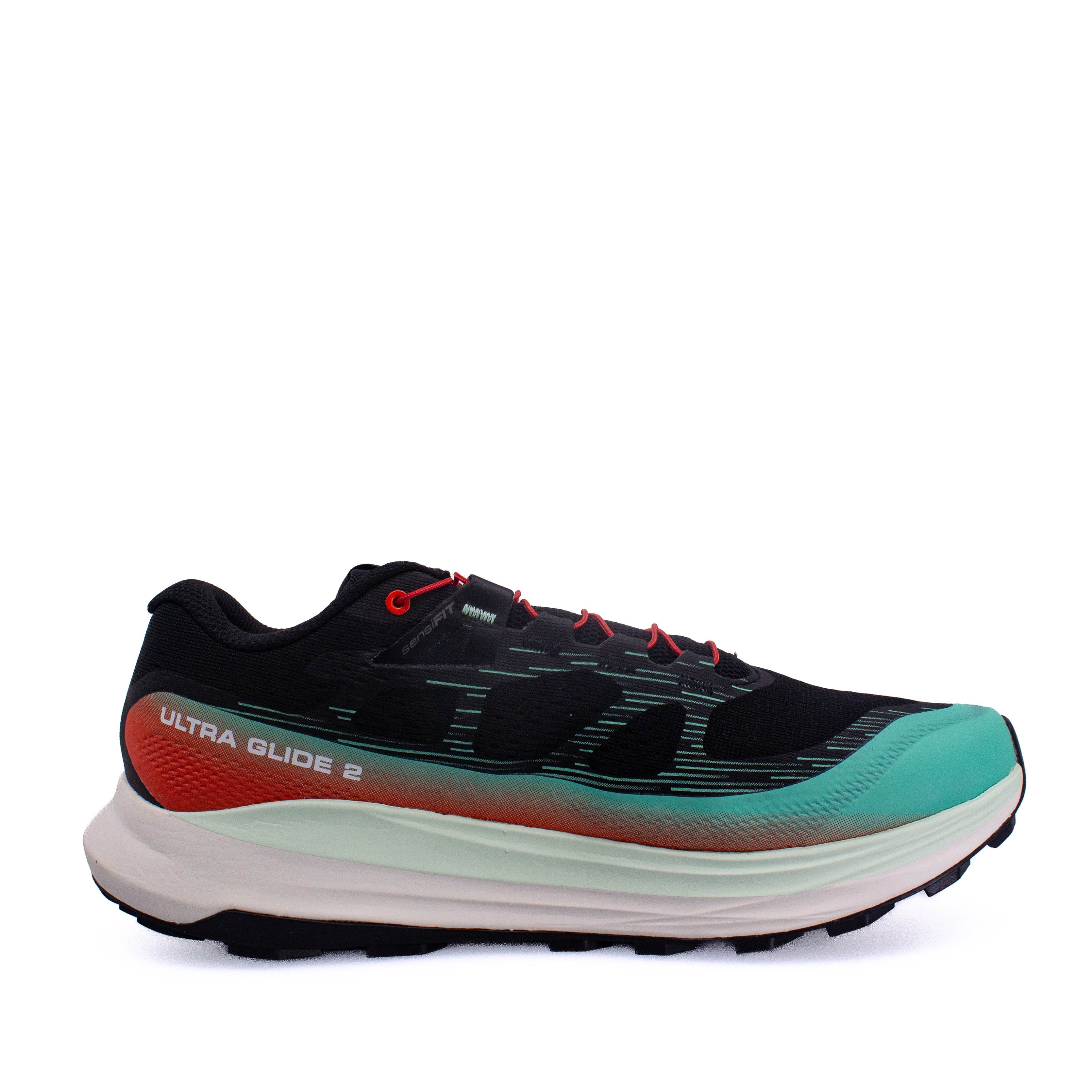 Salomon Ultra Glide 2 (D Standard) Mens Black/Electric Green/Cherry Tomato - Image 4