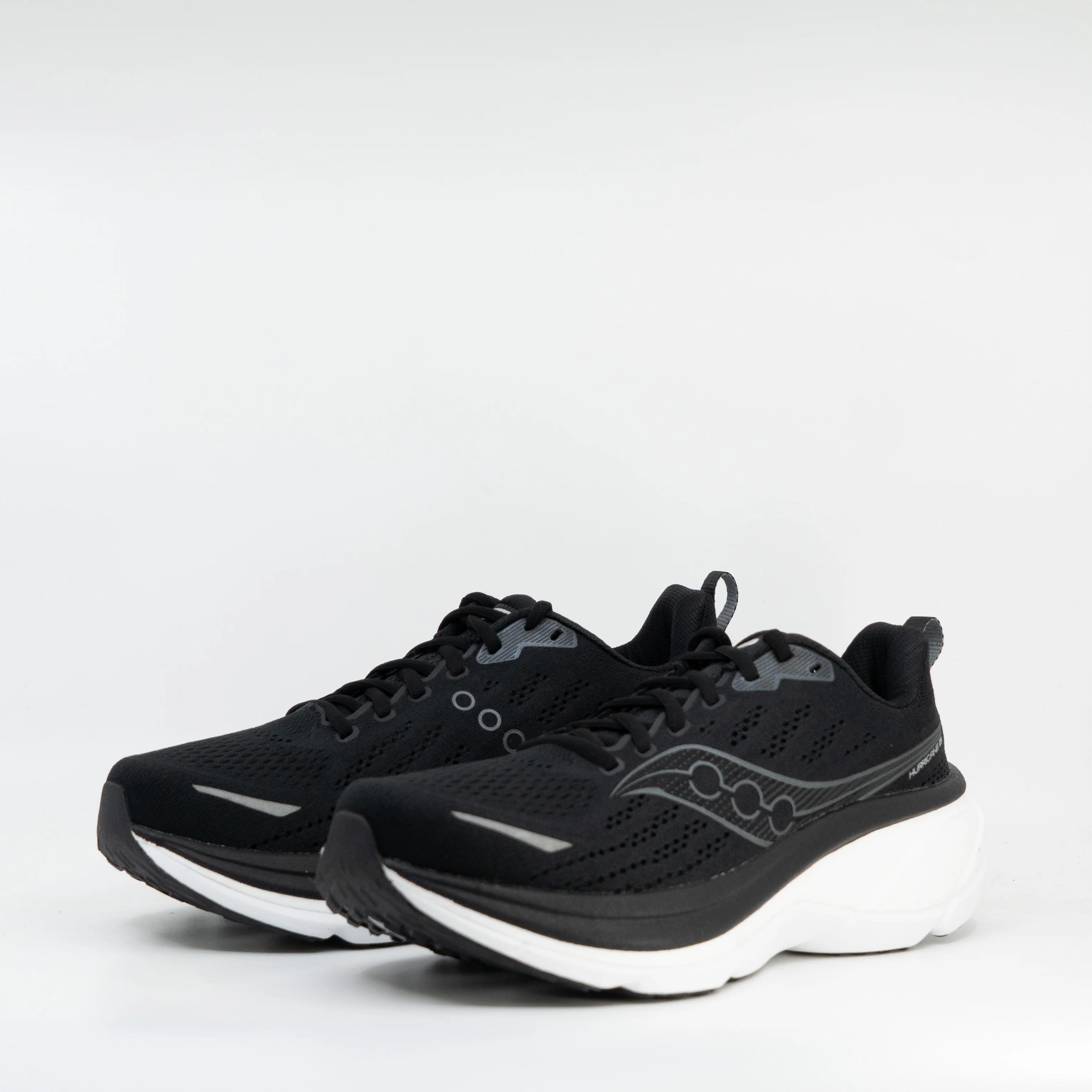 Saucony Hurricane 25 (2E Wide) Mens Black/White