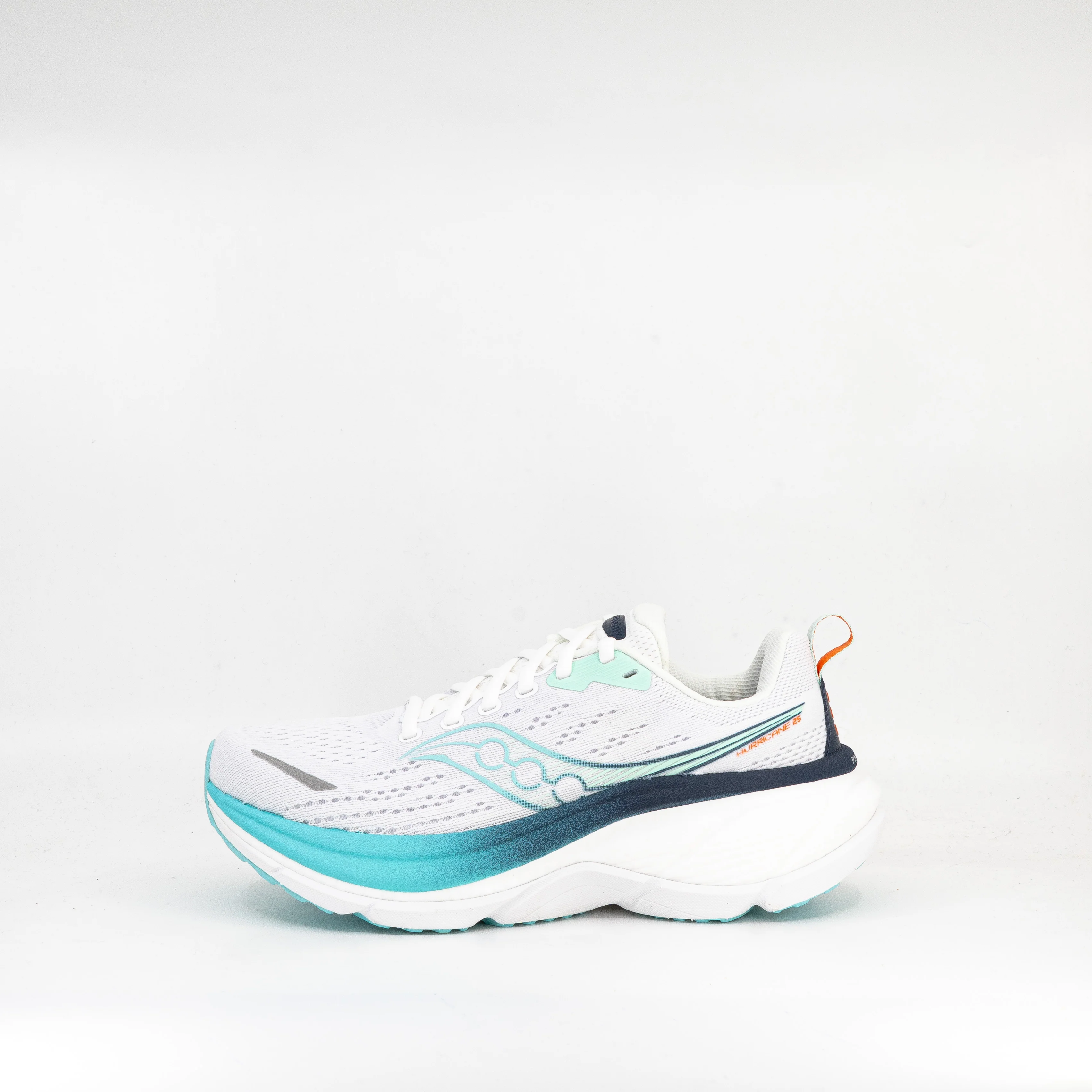 Saucony Hurricane 25 (B Standard) Womens White/Navy - Image 2