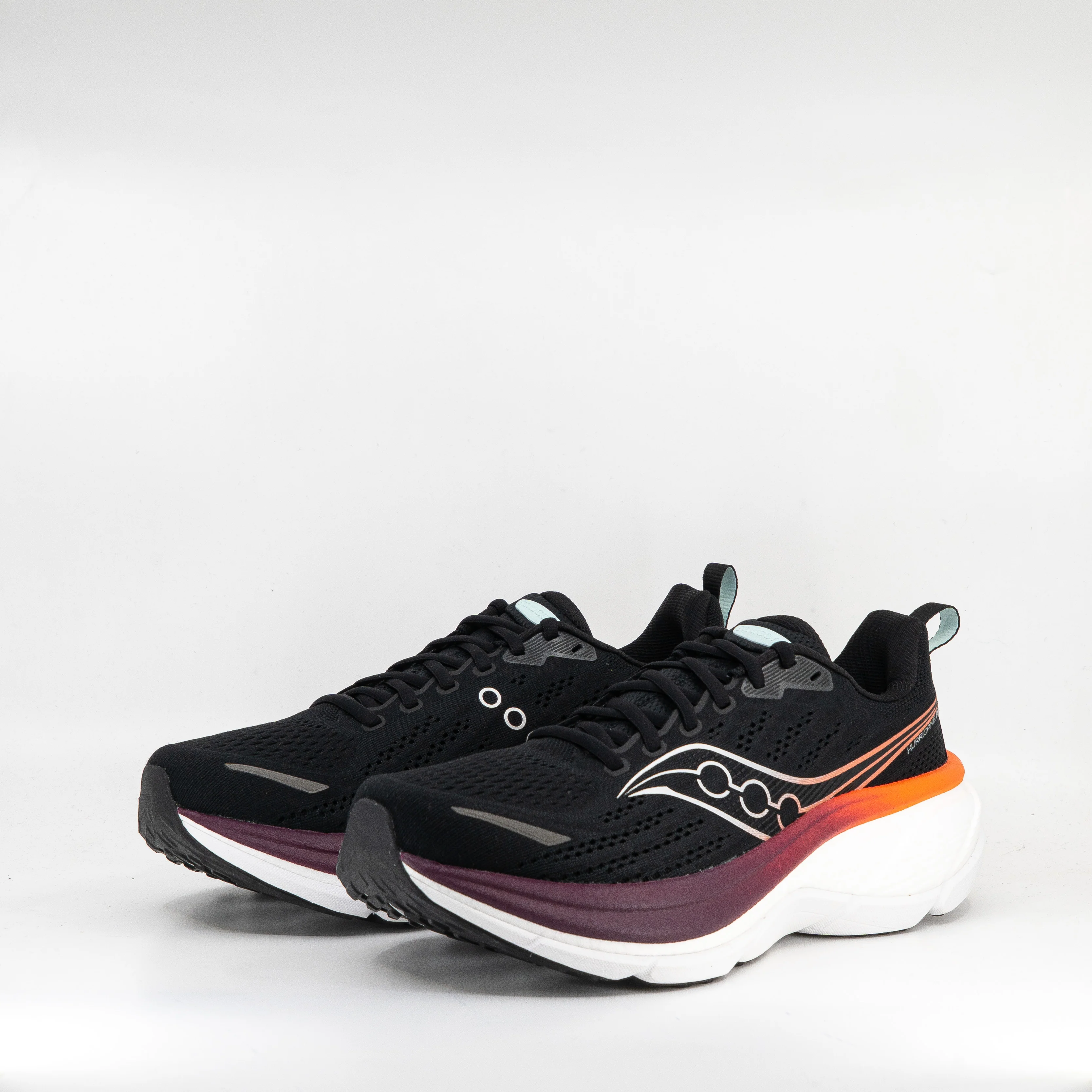 Saucony Hurricane 25 (D Standard) Mens Black/Crimson