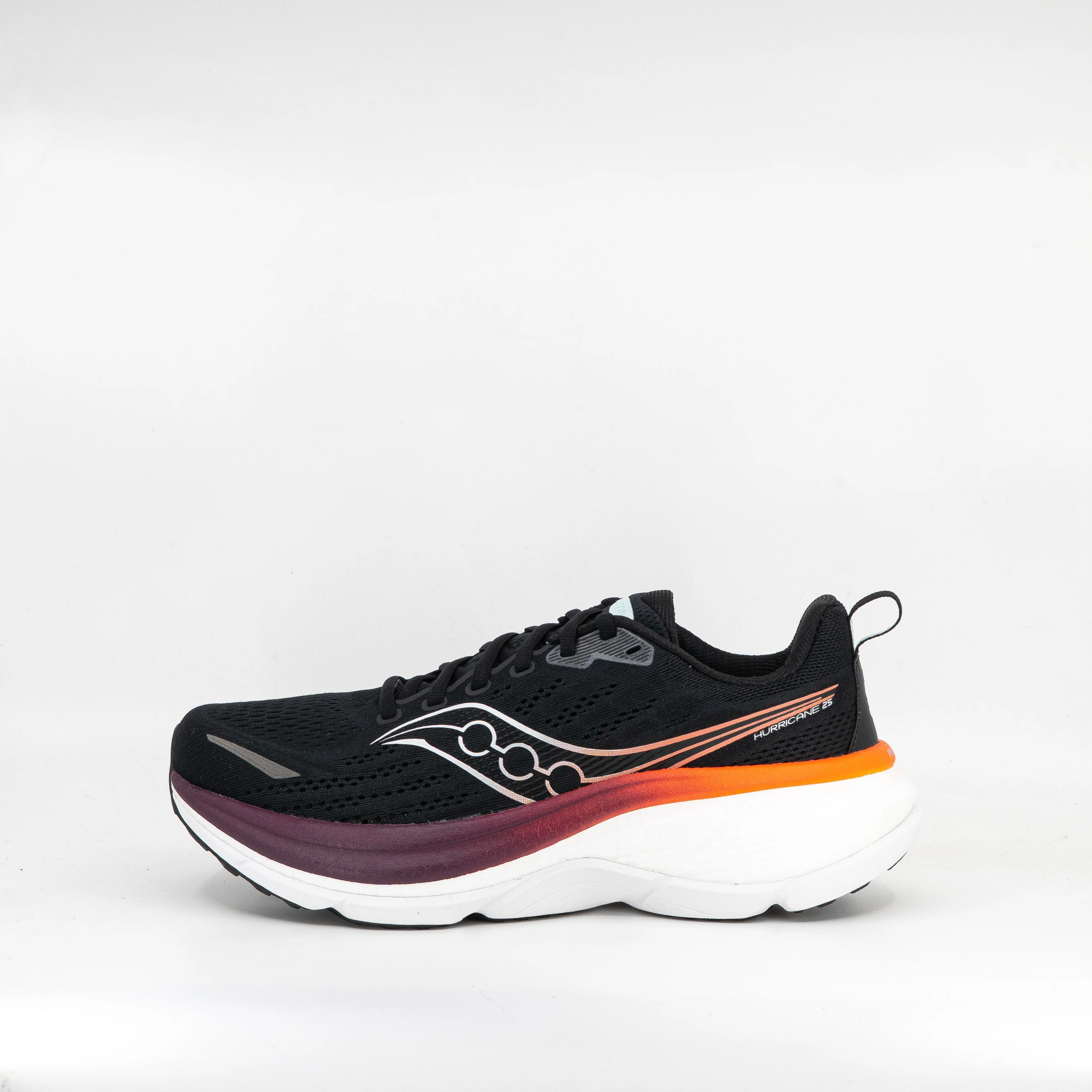 Saucony Hurricane 25 (D Standard) Mens Black/Crimson - Image 2