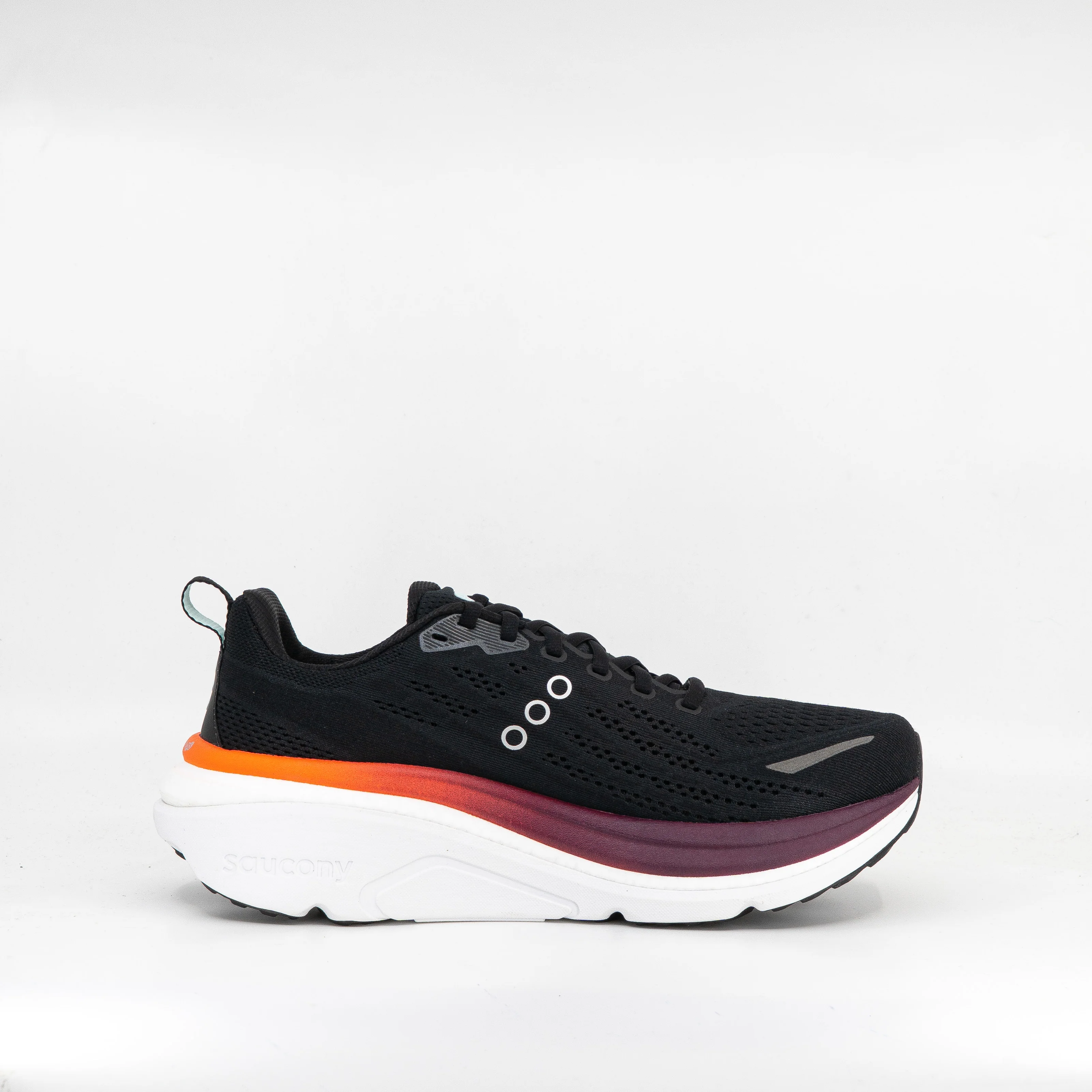 Saucony Hurricane 25 (D Standard) Mens Black/Crimson - Image 3
