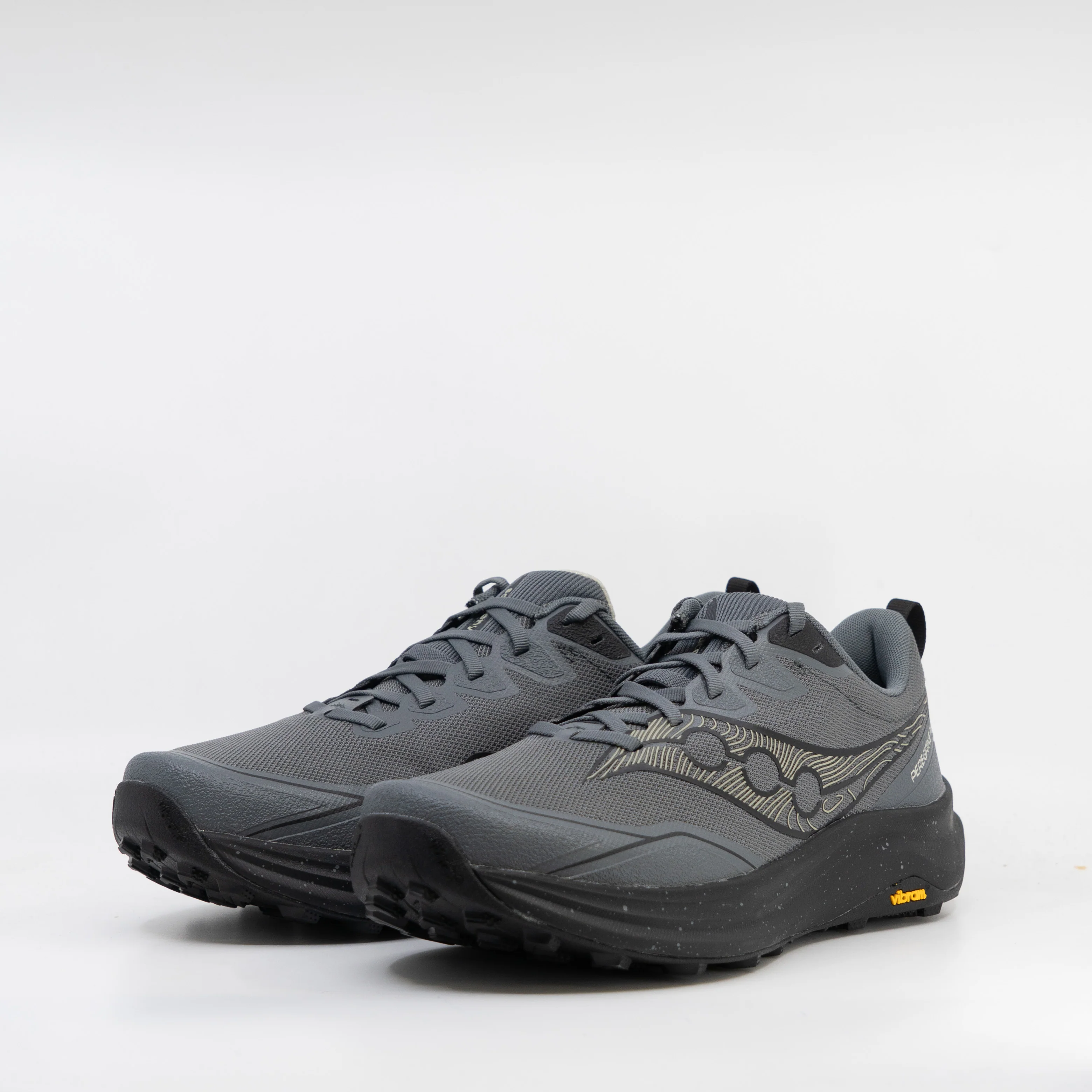 Saucony Peregrine 16 (2E Wide) Mens Carbon/Black