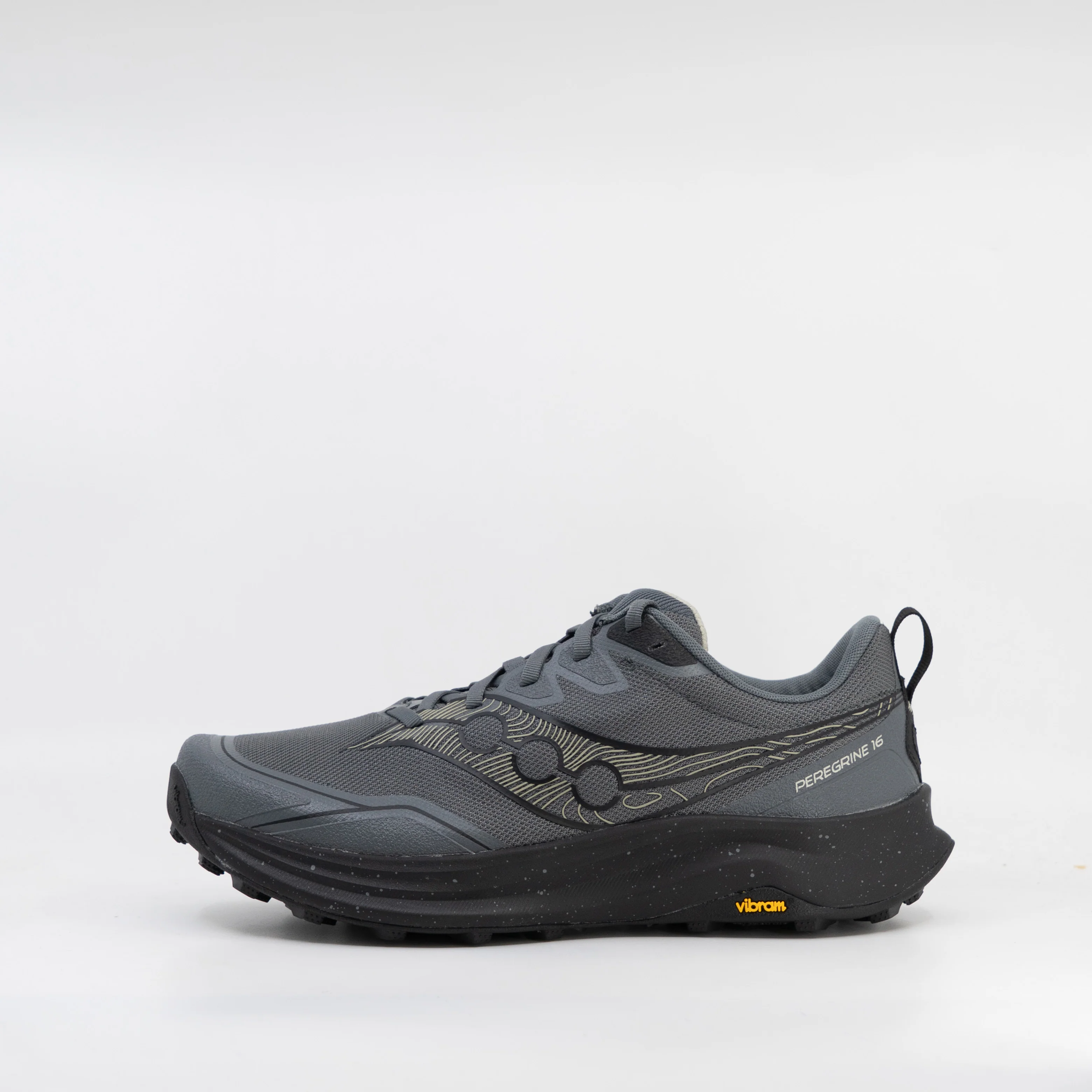 Saucony Peregrine 16 (2E Wide) Mens Carbon/Black - Image 2