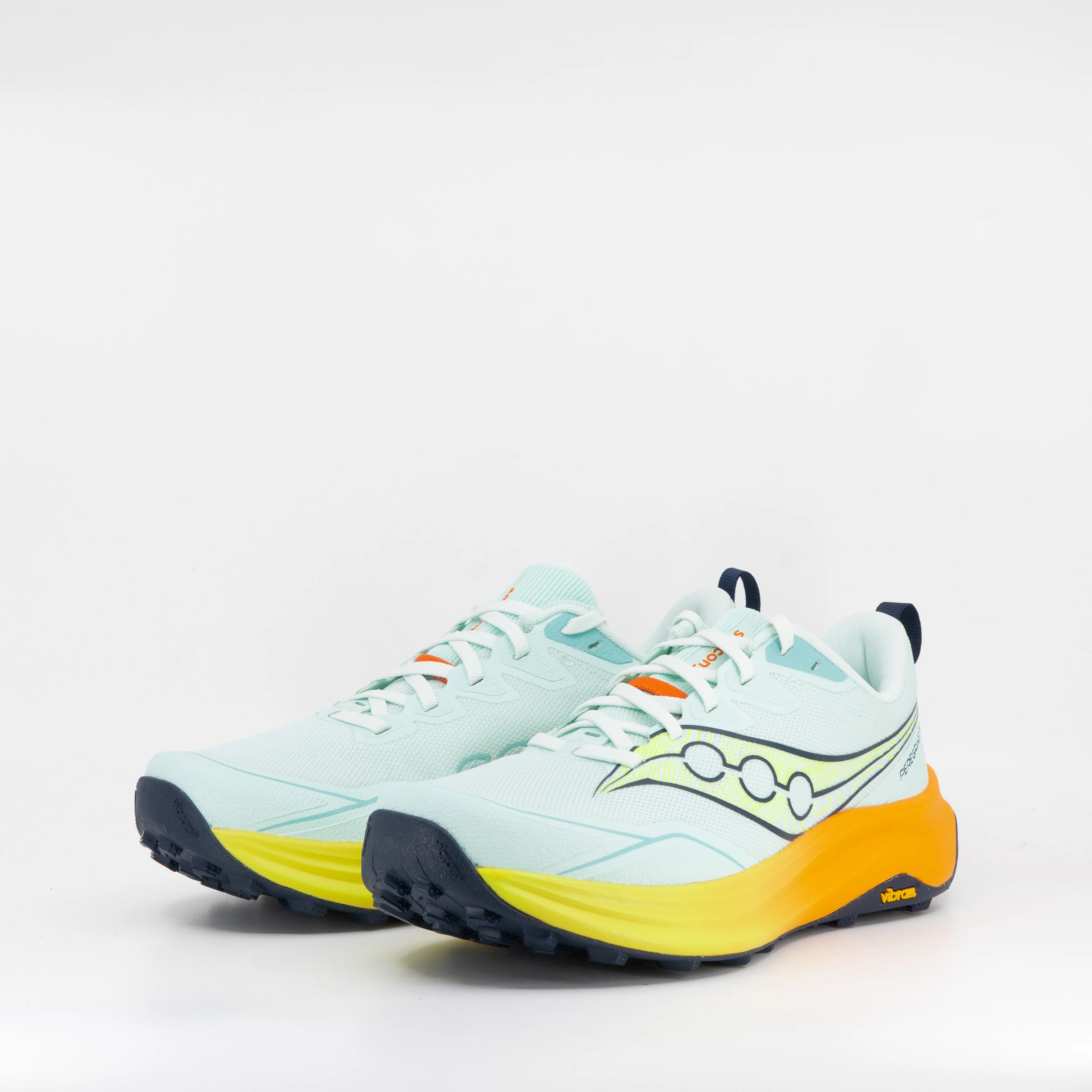 Saucony Peregrine 16 (B Standard) Womens Aqua/Citron