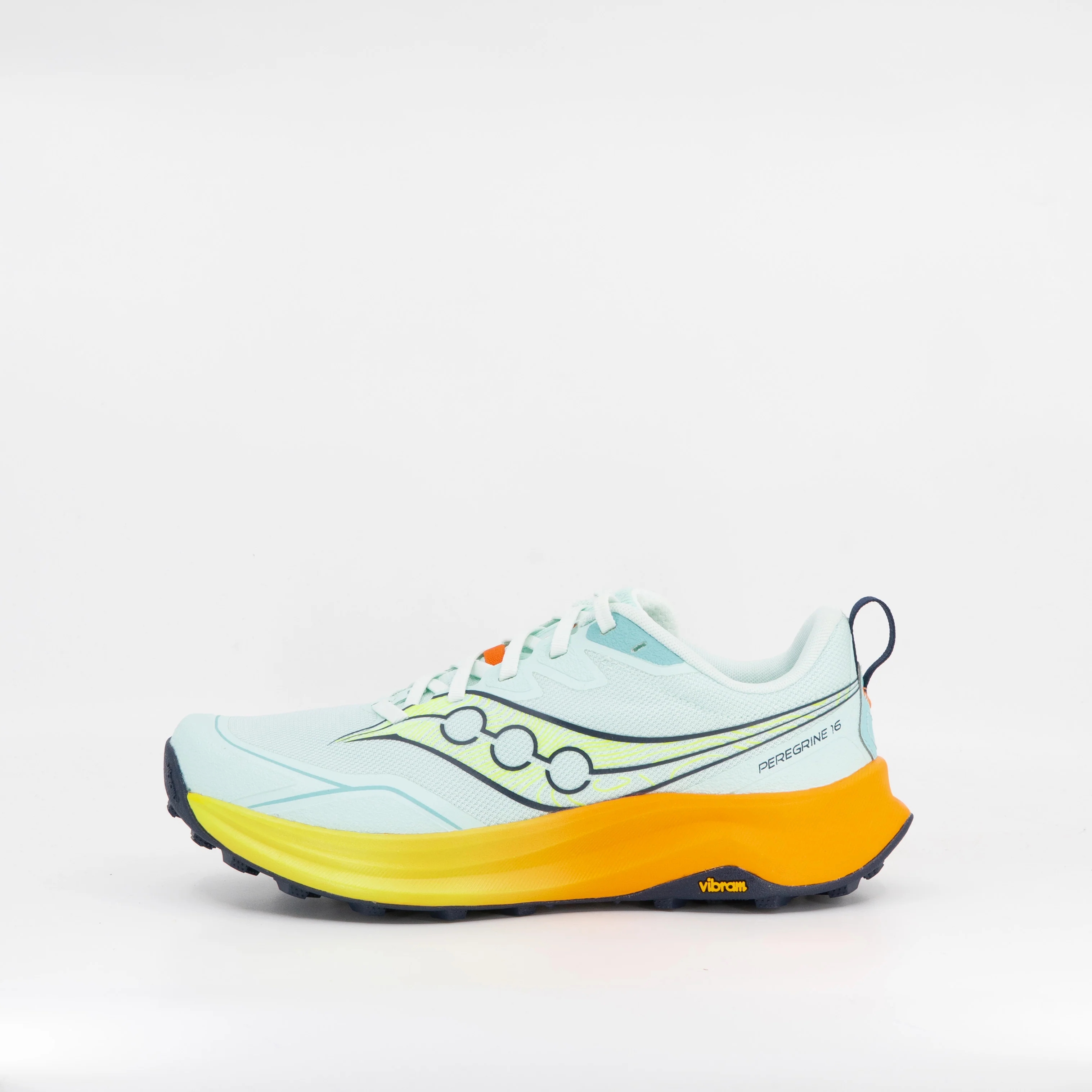Saucony Peregrine 16 (B Standard) Womens Aqua/Citron - Image 2