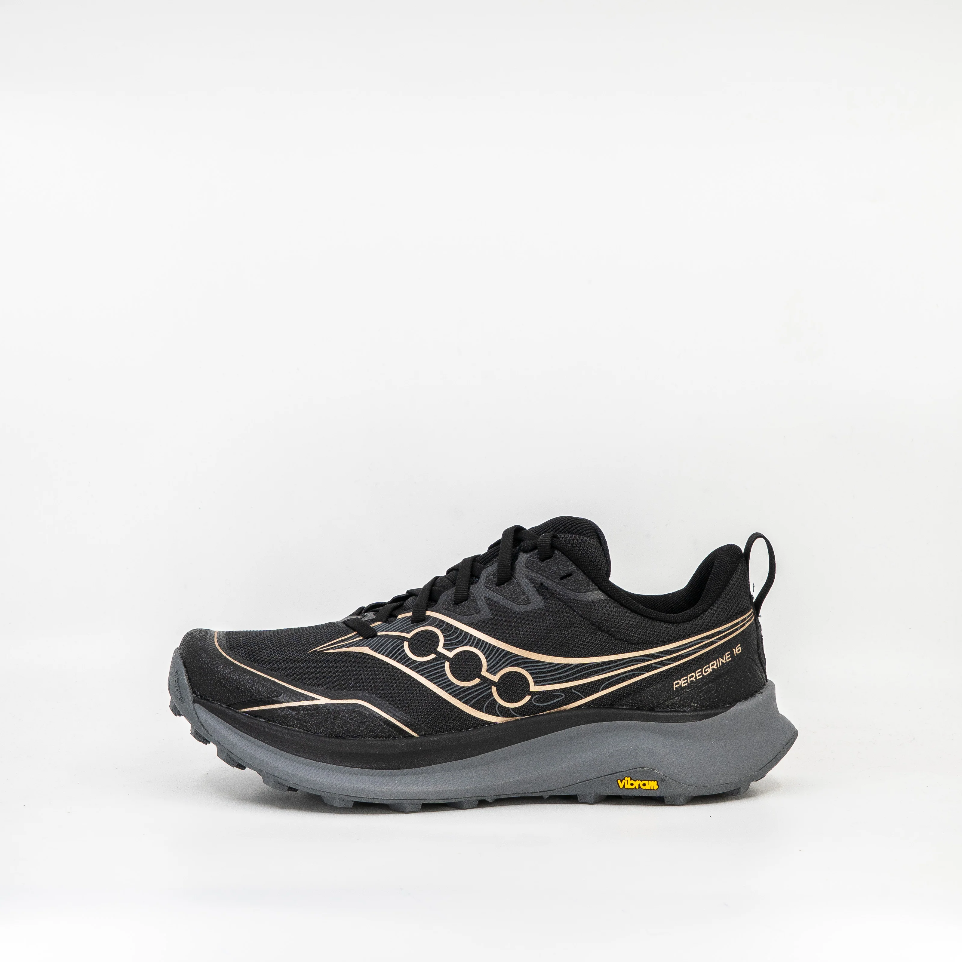 Saucony Peregrine 16 (D Wide) Womens Black/Carbon - Image 2